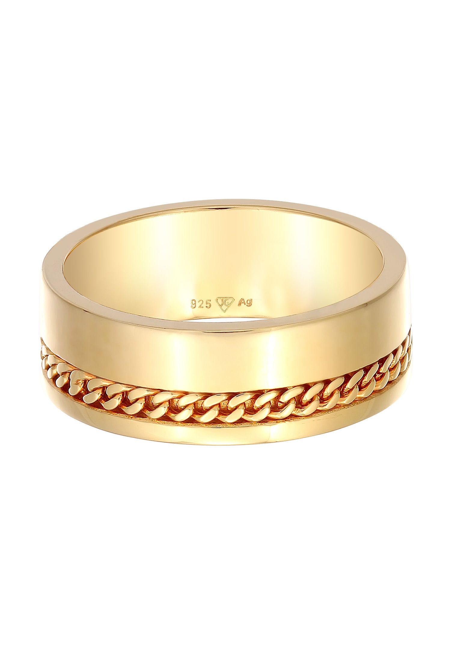 Kuzzoi Silberring »Ring Herren Bandring Chunky Chain 925 Silber«
