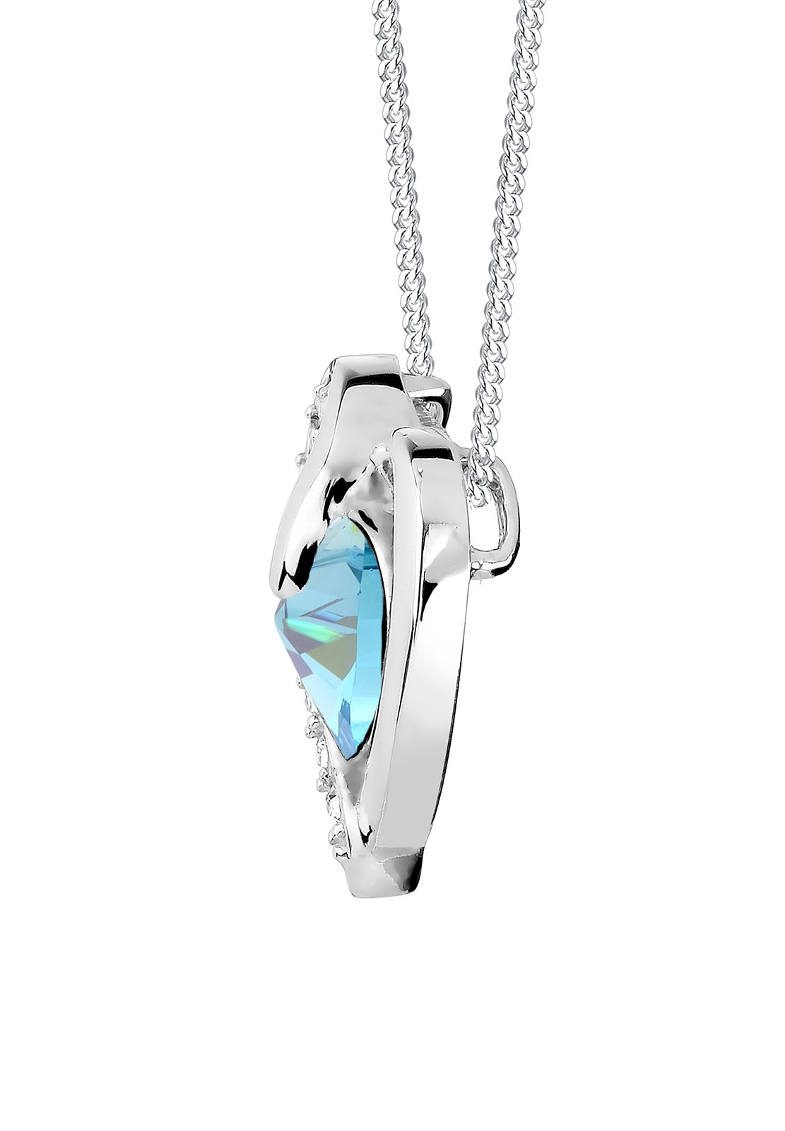 Elli Silberkette »Halskette Herz Blau 925 Sterling Silber, mit Kristallen von Swarovski®«