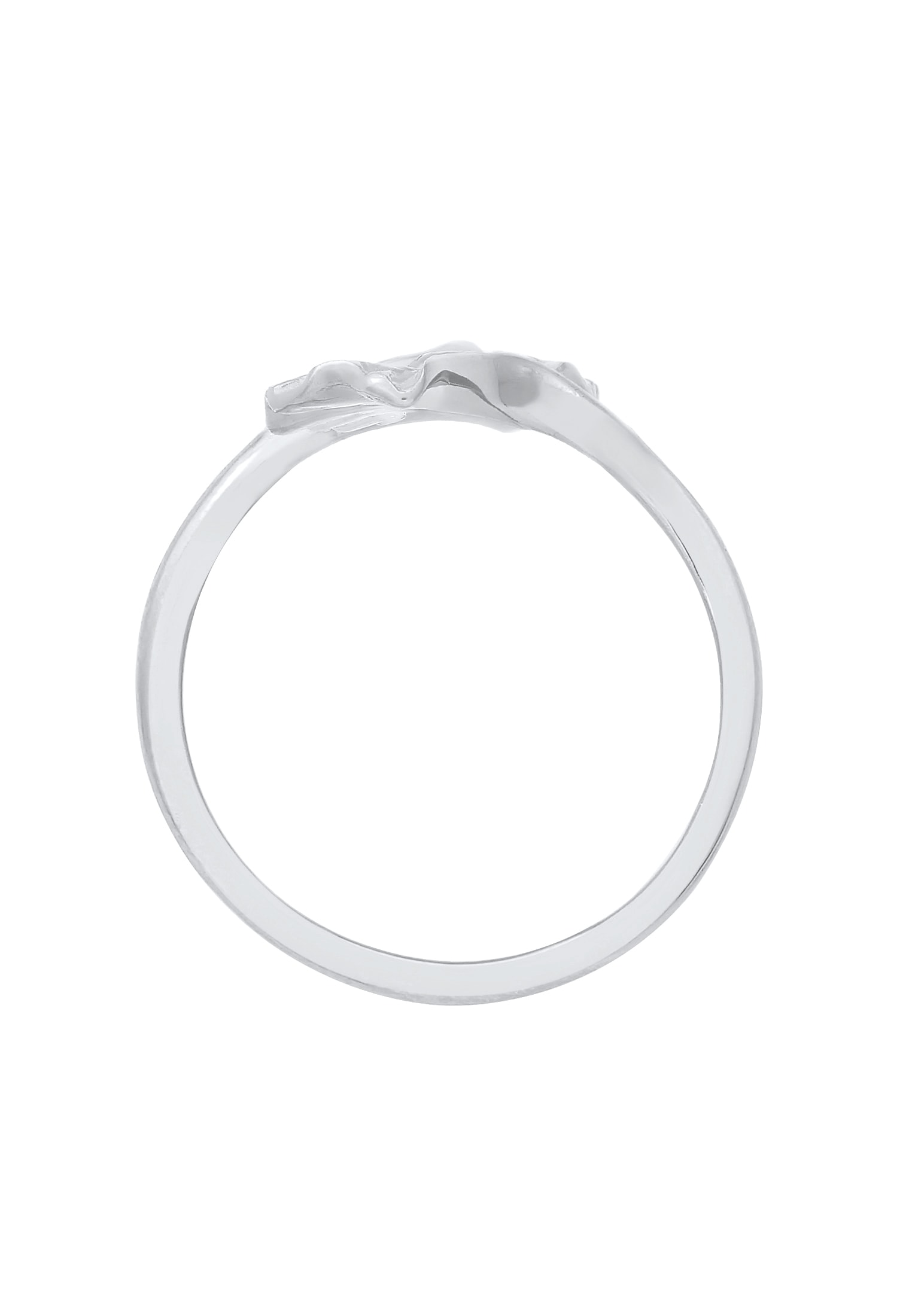 Elli Silberring »Ring Verstellbar offen Ginkgo Blatt Natur 925 Silber«