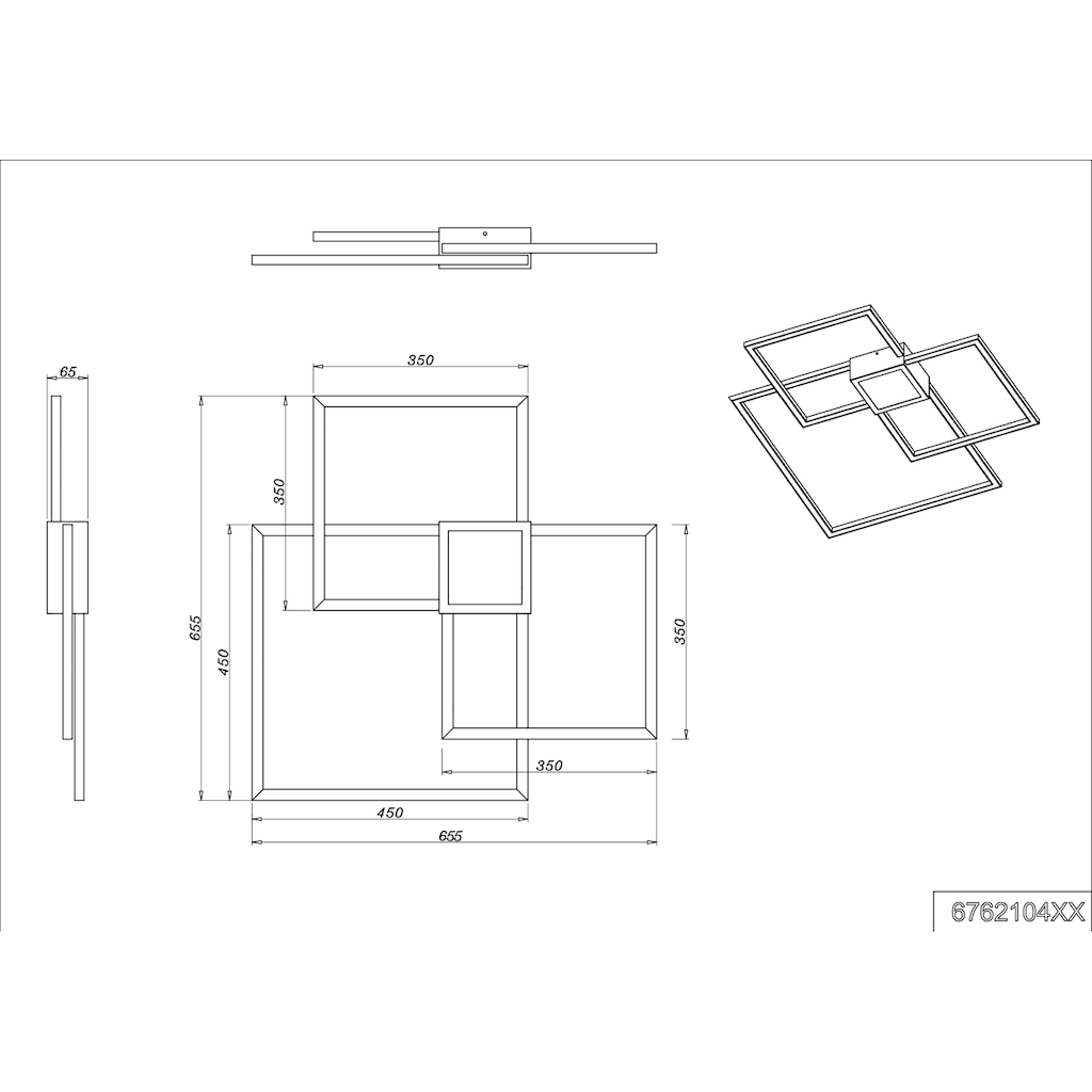 TRIO Leuchten LED Deckenleuchte »Hydra«, 1 flammig-flammig, LED Deckenlampe, Switch Dimmer