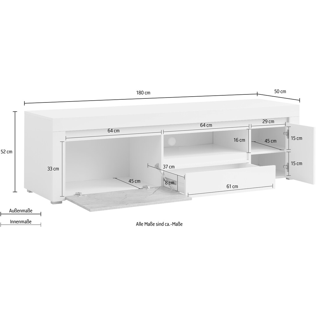 Home affaire Lowboard »Stone Marble«