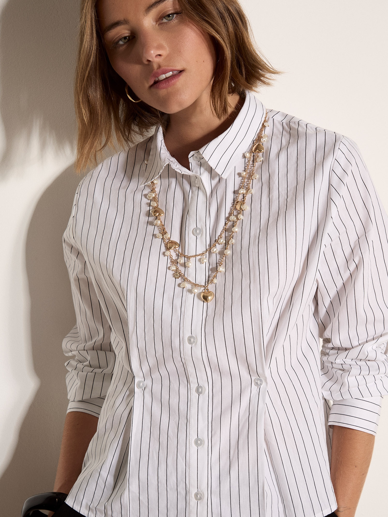 Apricot Klassische Bluse »Tailliertes gestreiftes Baumwollhemd« mit Brustabnähern