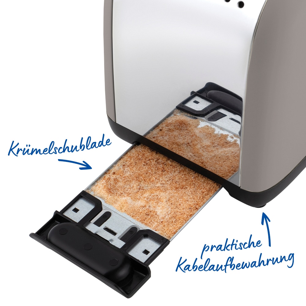 RUSSELL HOBBS Toaster »Colours Plus+ Mocha 26931-56« 1100 W 2 extra breite Toastschlitze, inkl. Brötchenaufsatz, 6 Bräunungsstufen