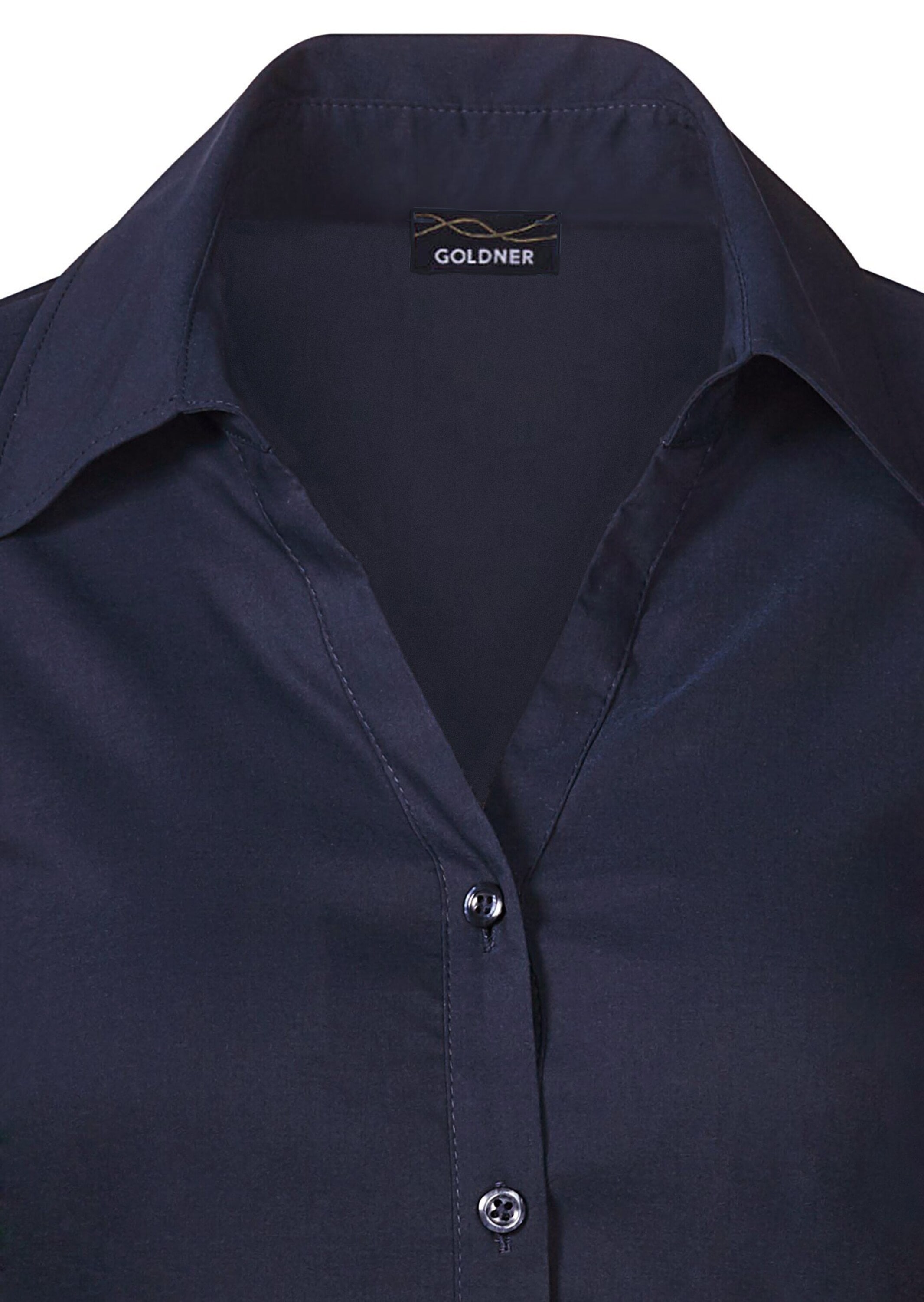 GOLDNER Hemdbluse »Kurzgröße Stretchbequeme Bluse mit Baumwolle« Bequemer 3/4-Ärmel mit Blende und Schlitz