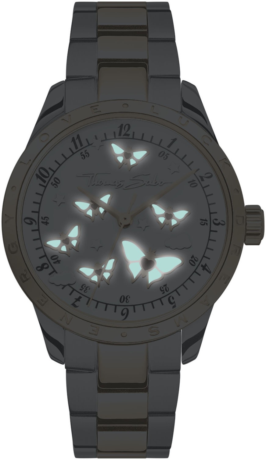 THOMAS SABO Quarzuhr »BUTTERFLIES« Armbanduhr, Damenuhr, analog, Schmetterlinge, Edelstahlarmband