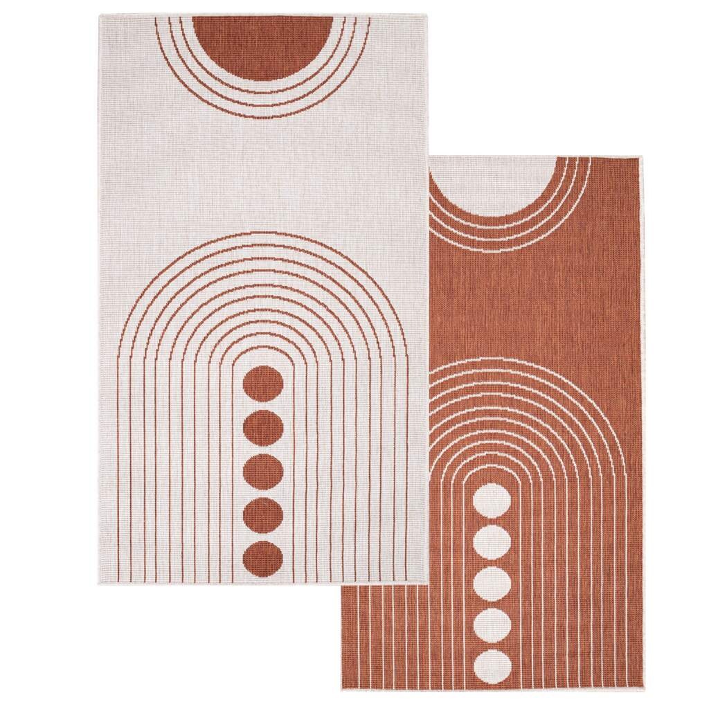 Carpet City Outdoorteppich »DUO RUG 5739« rechteckig 5 mm Höhe Wendeteppich Wetterfest In- & Outdoor, Balkon, Terrasse, Wohnzimmer