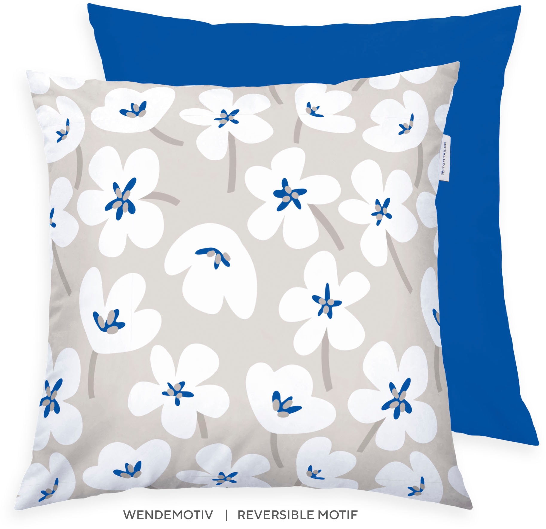 TOM TAILOR HOME Kissenhülle »new bedroom, FRESH FLOWERS, 40x40cm oder 40x80cm« mit farbigem Markenreißverschluss