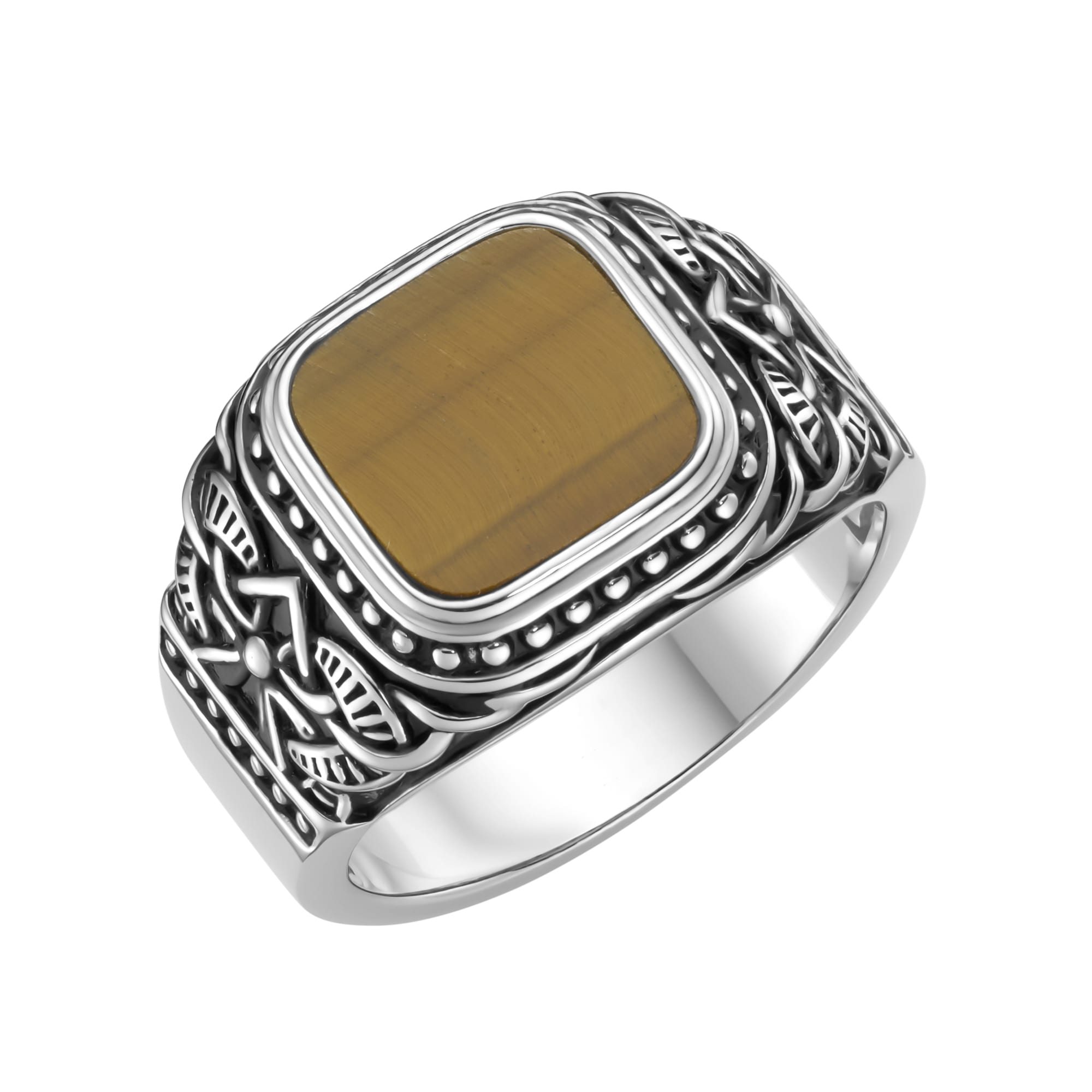 GIORGIO MARTELLO MILANO Silberring »Ring Siegelring mit Tigerauge-Einlage, Silber 925«