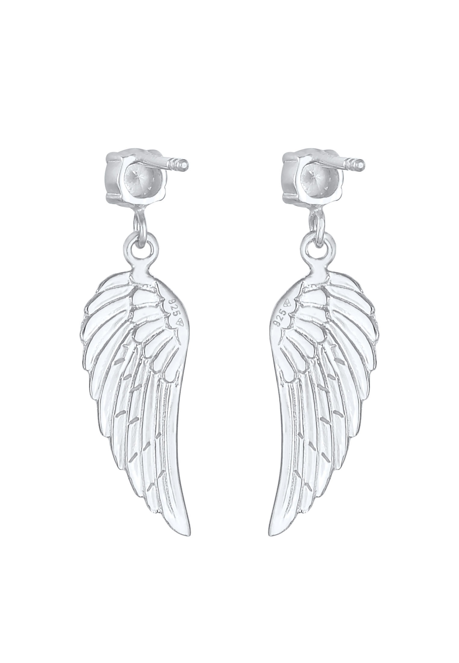 Nenalina Paar Ohrstecker »Ohrringe Flügel Glücksbringer Zirkonia Hänger 925 Silber«