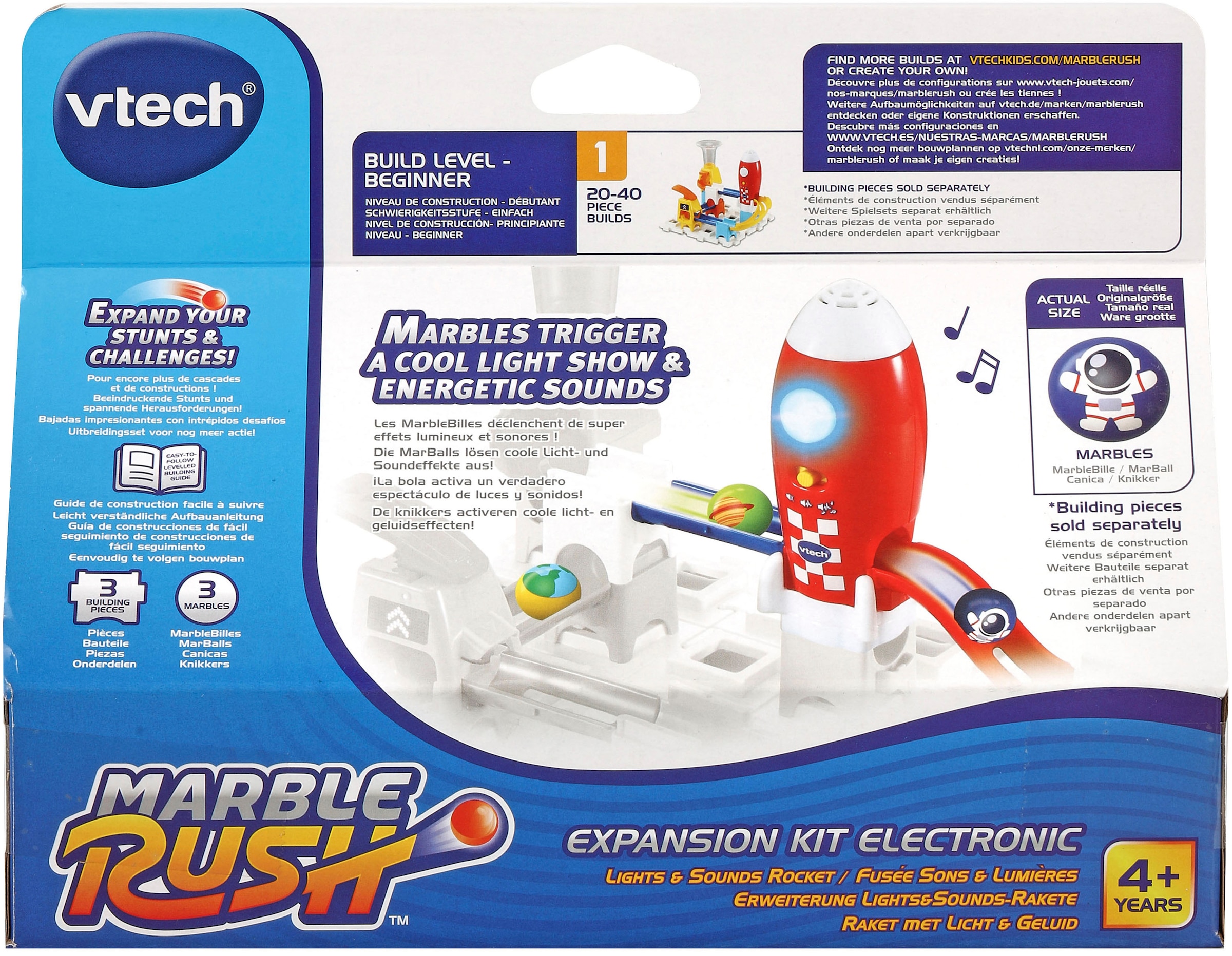 Vtech® Kugelbahn »Marble Rush - Kugelbahn-Set Rakete«, mit Licht und Sound