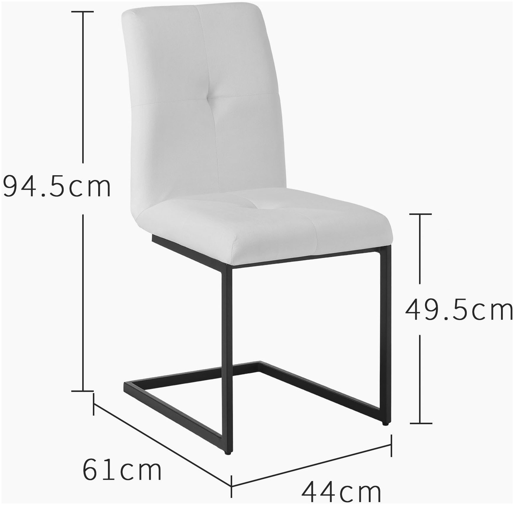 INOSIGN Esszimmerstuhl »Vendy« (Set) 2 Stk.mit verstellbaren Füßen und robustem, pulverbeschichtetem Gestell.