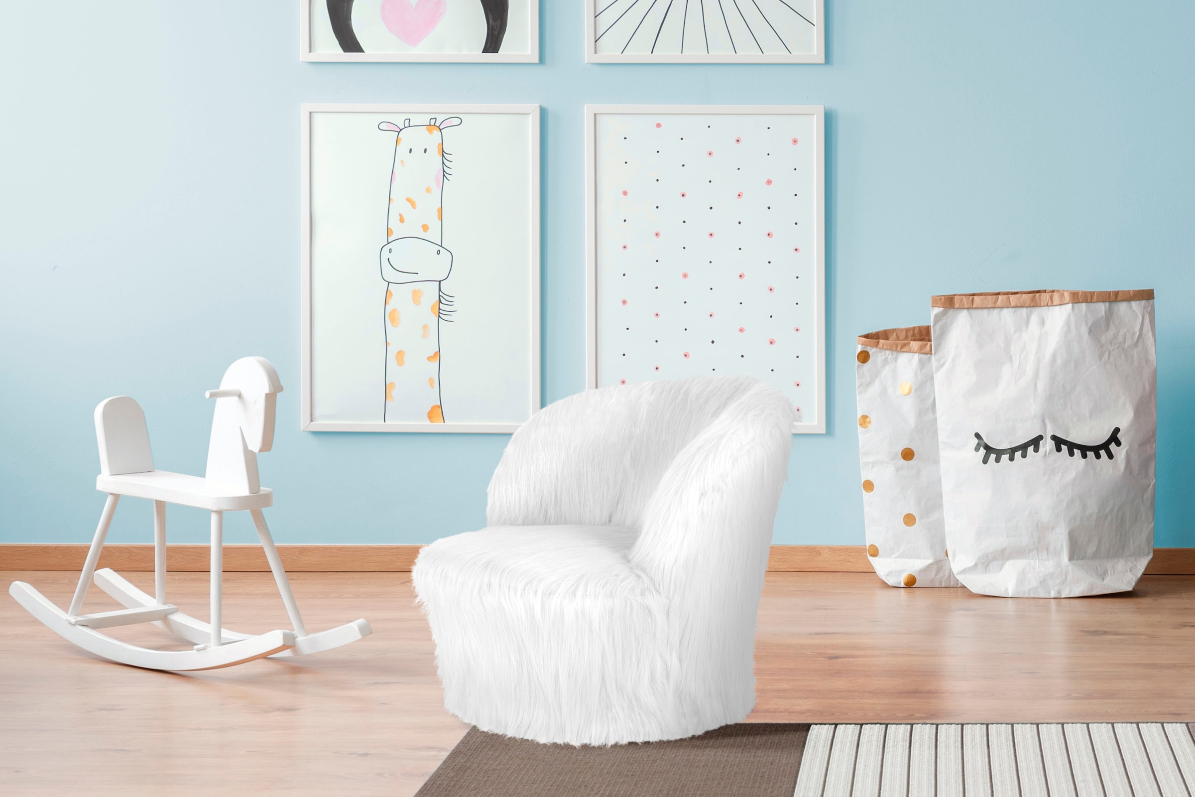 Kayoom Sessel »Kinderstuhl Nanny 225, bequemer Kindersessel« 1 Stk. tlg. bequem, weiche Polsterung, flauschiger Bezug aus Kunstfell