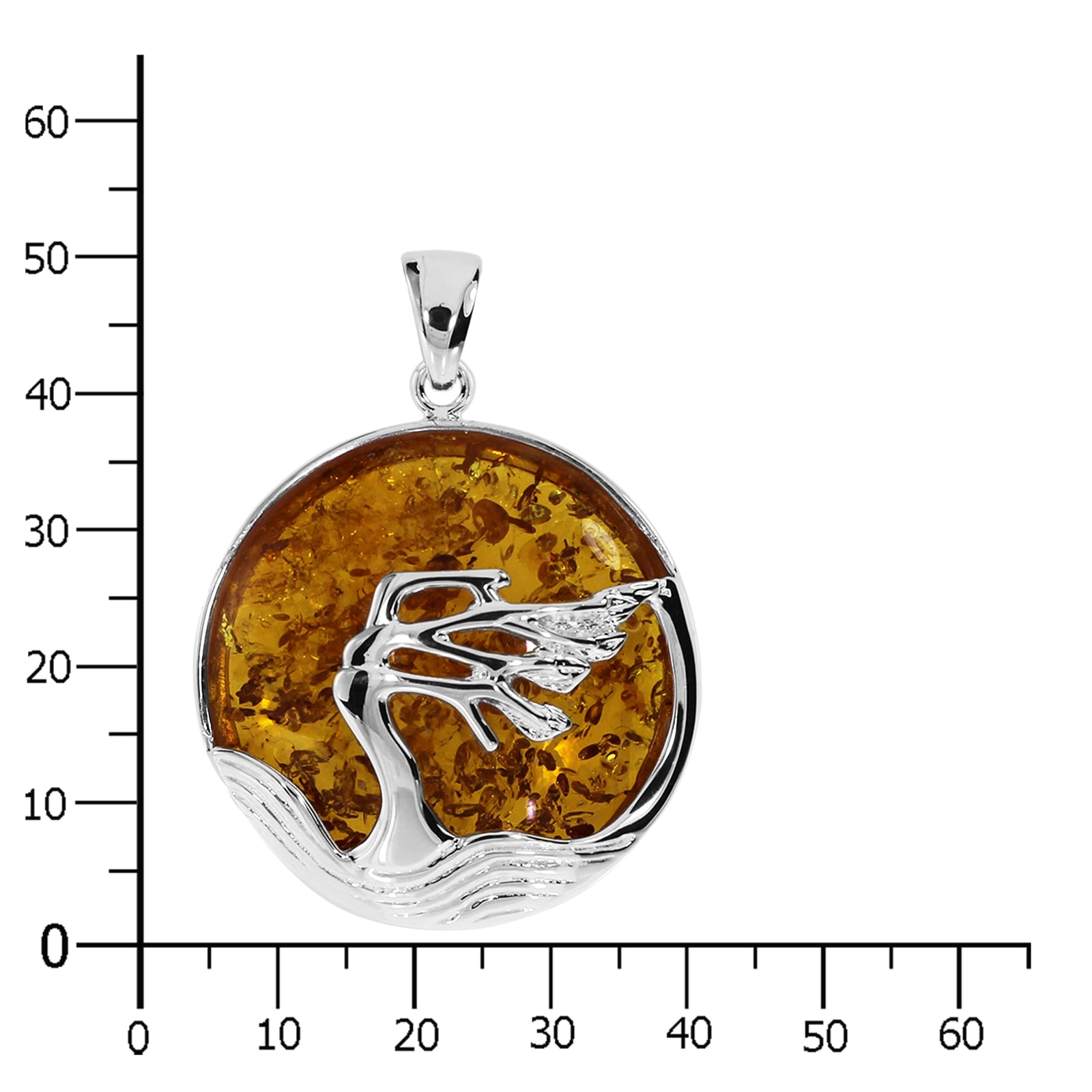 OSTSEE-SCHMUCK Kettenanhänger »- Windflüchter 36 mm - Silber 925/000 - Bernstein«