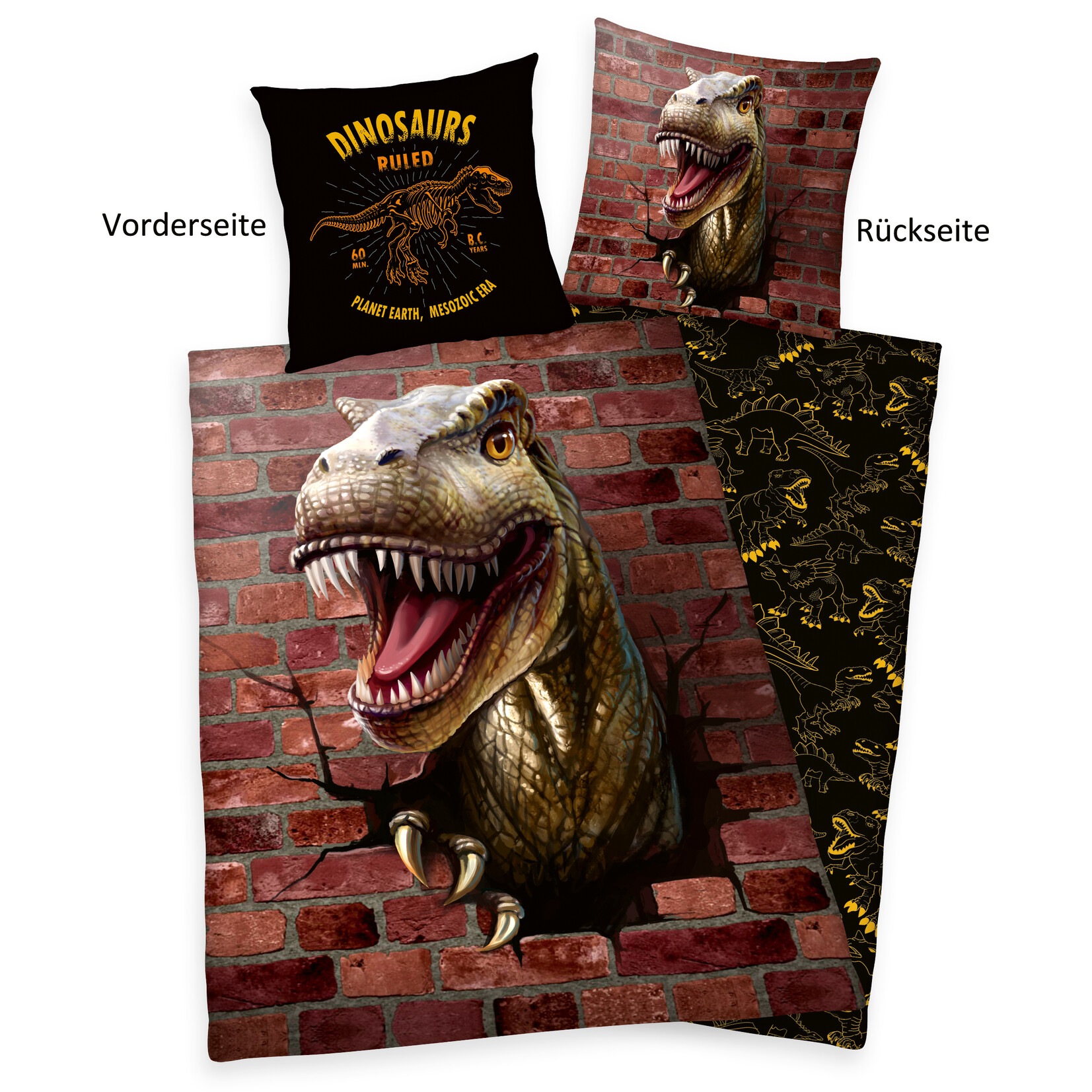 Herding Young Collection Kinderbettwäsche »Dinos 3D, Baumwoll-Renforcé«