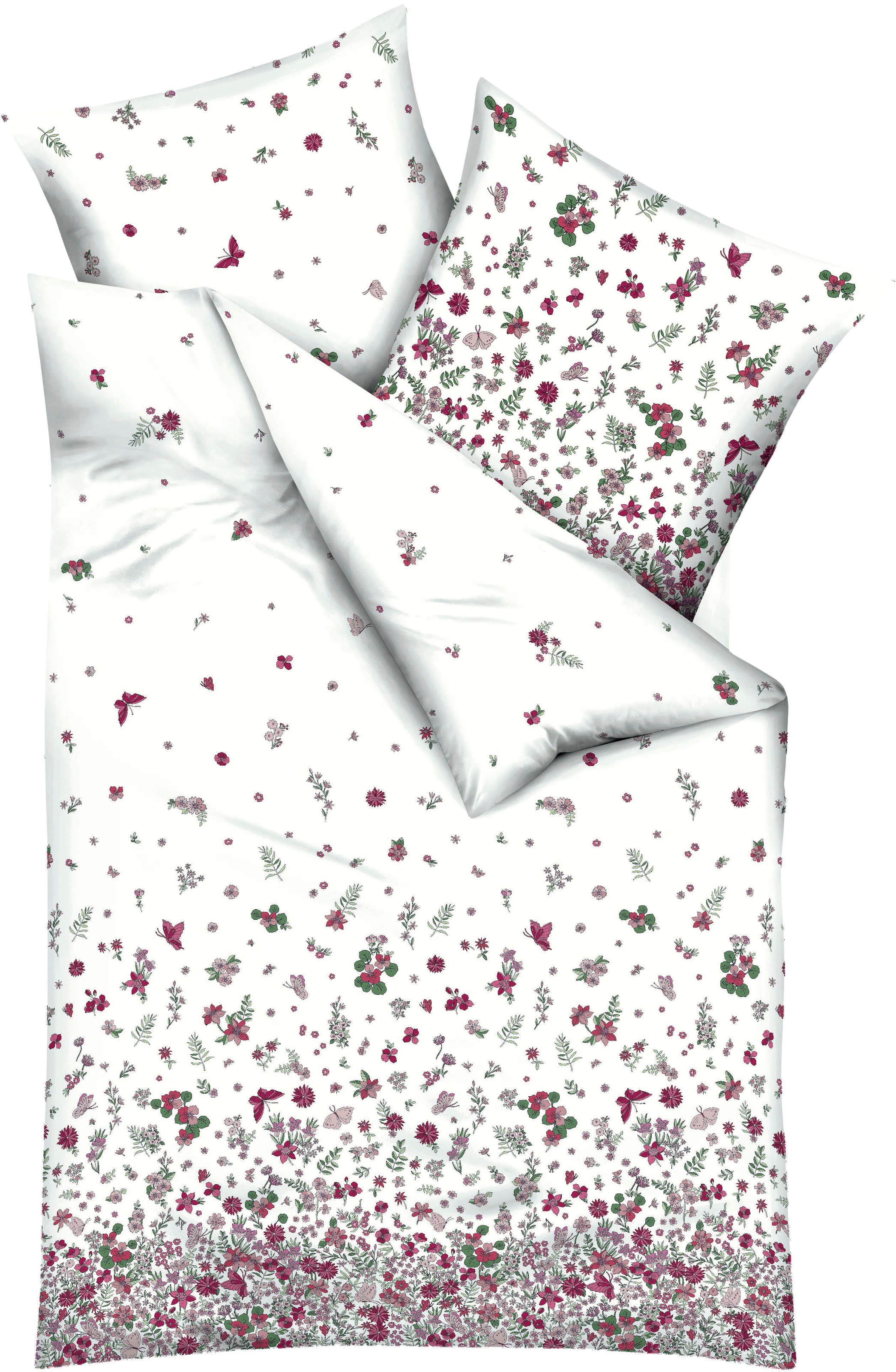 Kaeppel Bettwäsche »Annabell« 2 Stk. tlg. Mit Blumenmuster in rot, Größe B/L: 80 cm x 80 cm