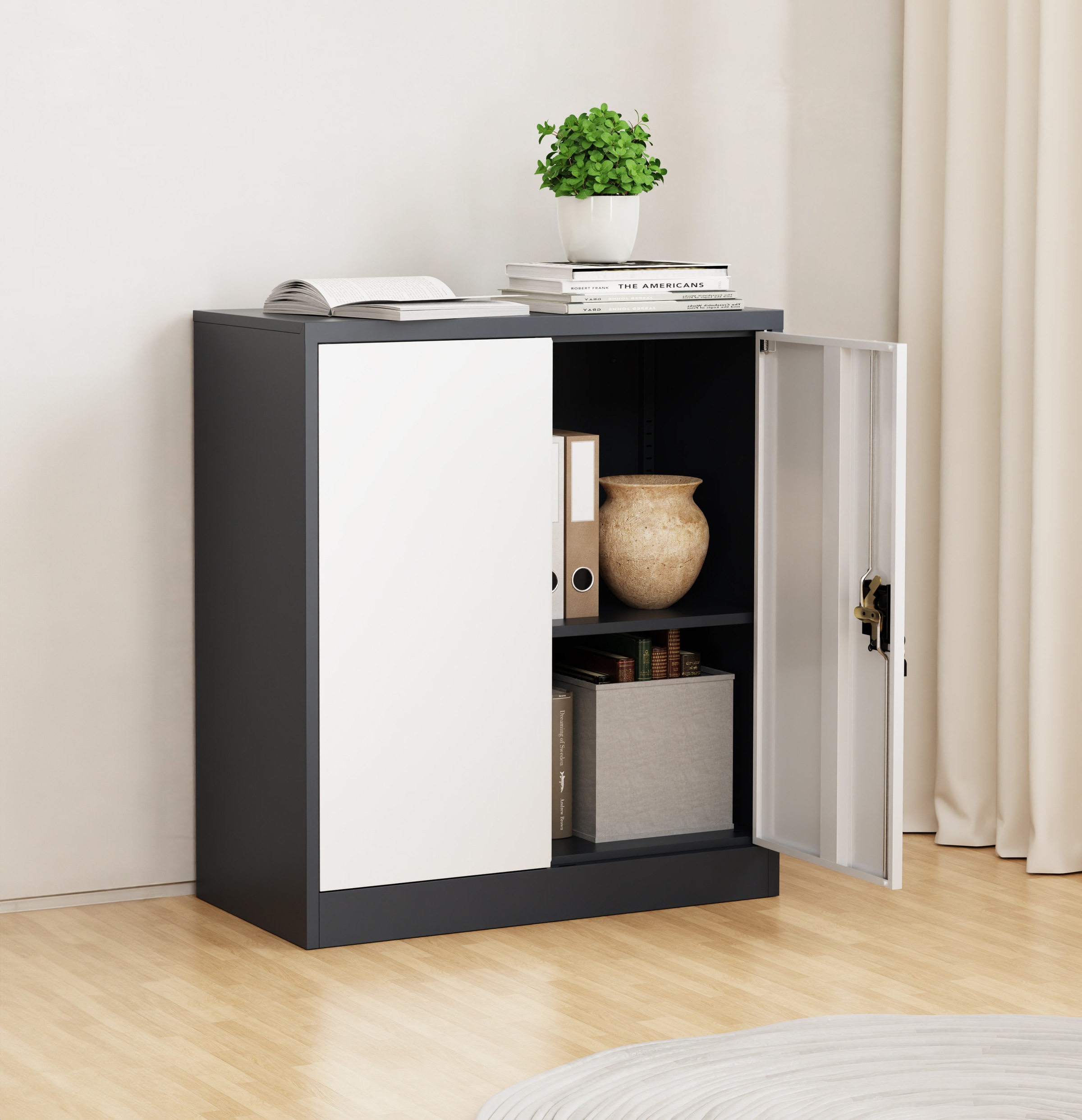 VCM Aktenschrank »Büroschrank Stahlschrank abschließbar Malivo 2fach« 1 Stk. tlg.