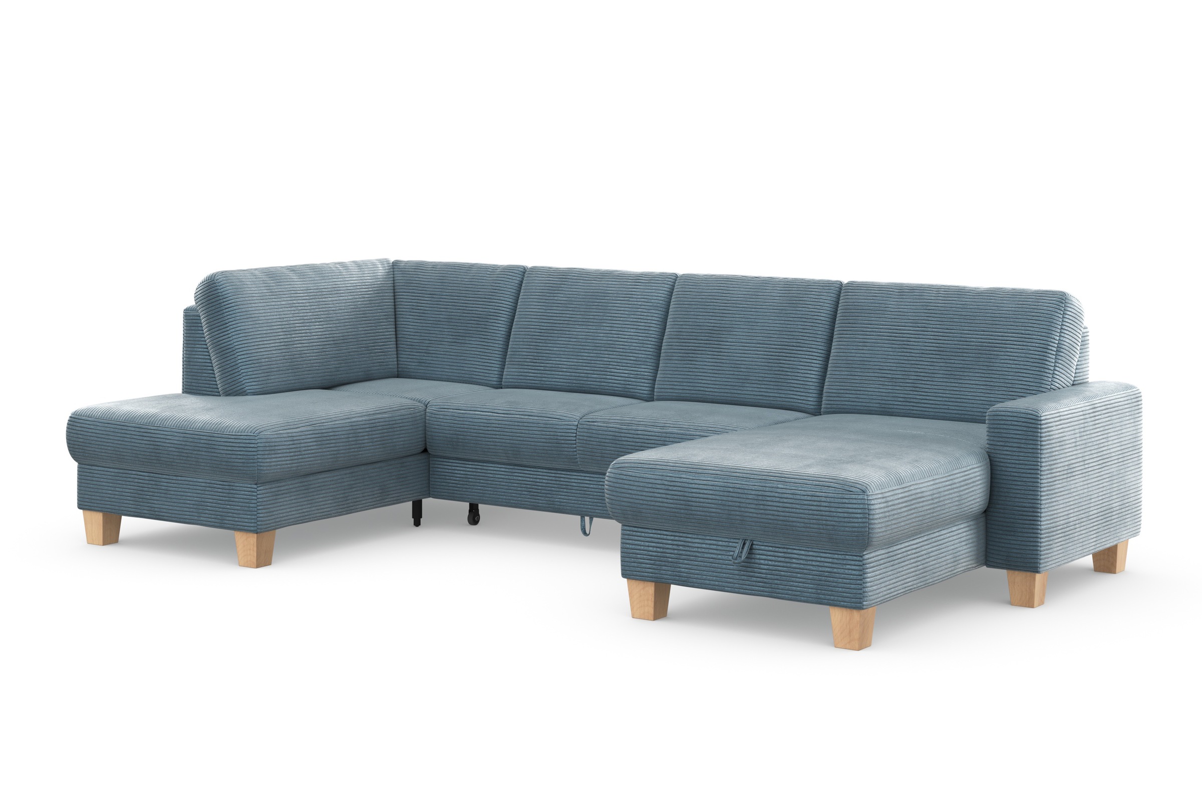Home affaire Wohnlandschaft »Summer U-Form«, mit oder ohne Bettfunktion und Bettkasten, Cord-Bezug
