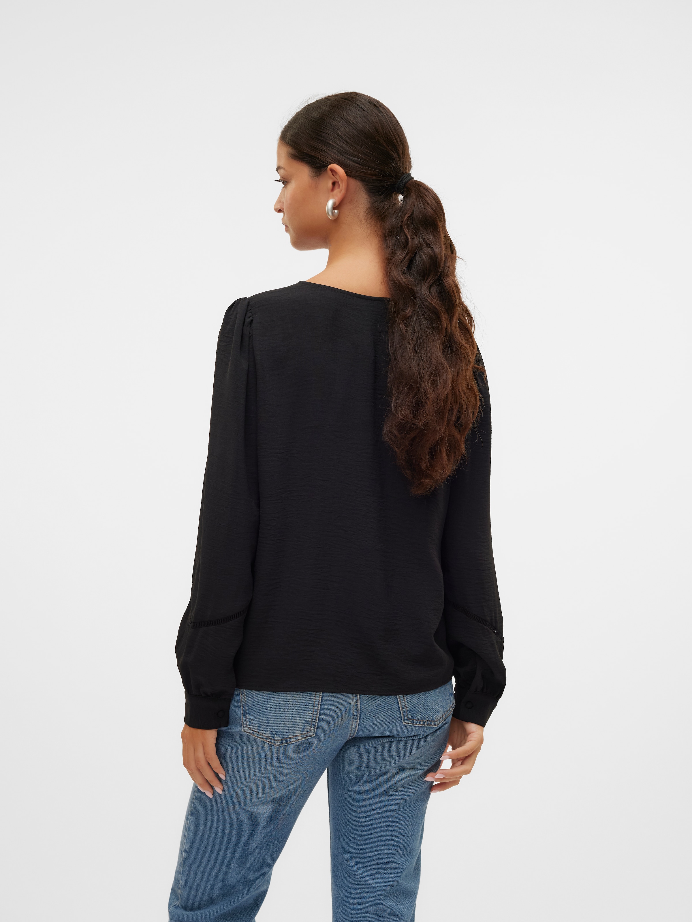 Vero Moda Langarmbluse »VMALVA L/S TAPE SHIRT WVN GA«