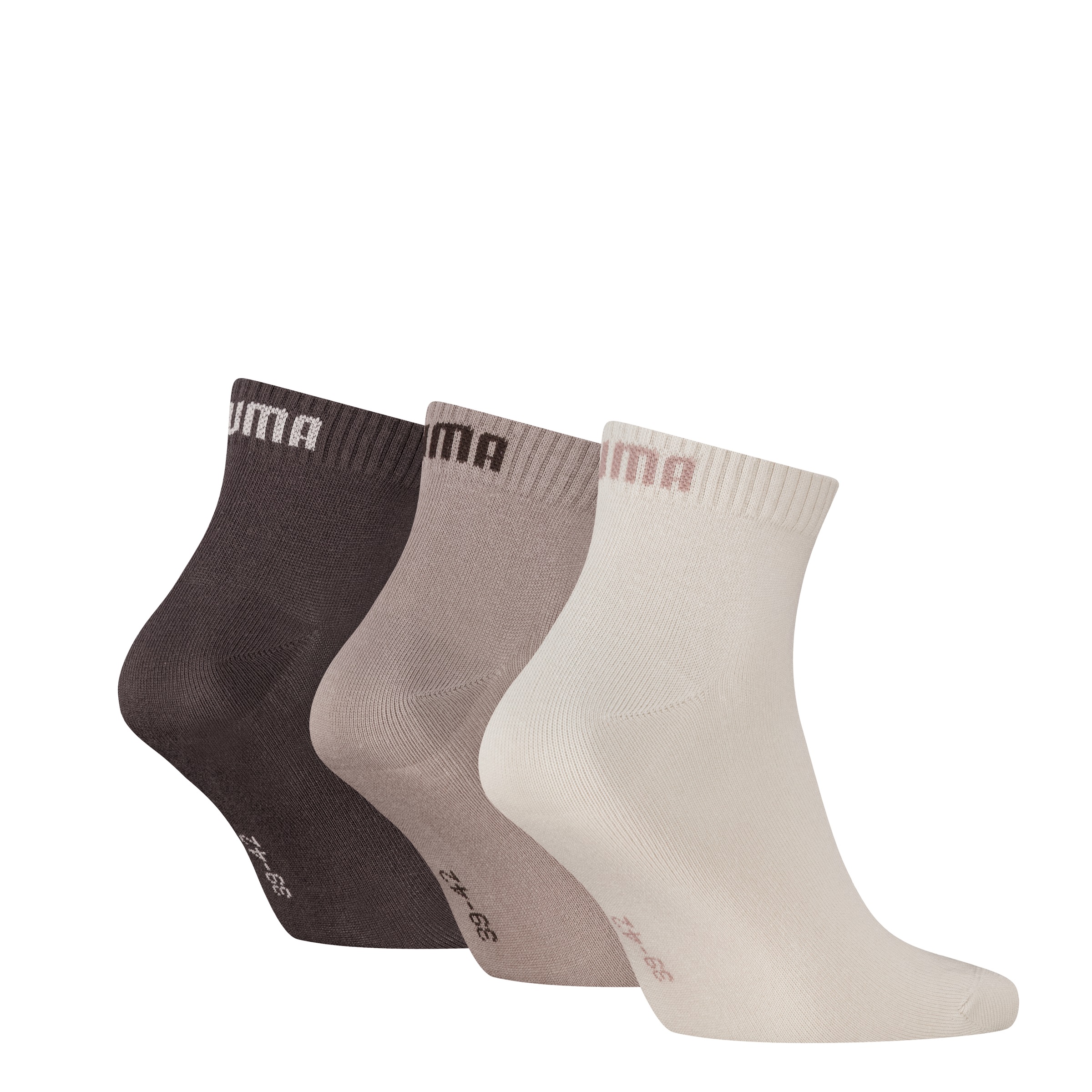 PUMA Kurzsocken »PUMA UNISEX QUARTER PLAIN 3P« 3 Paar,  Atmungsaktiv, Rippenbündchen, weiche Baumwollmischung