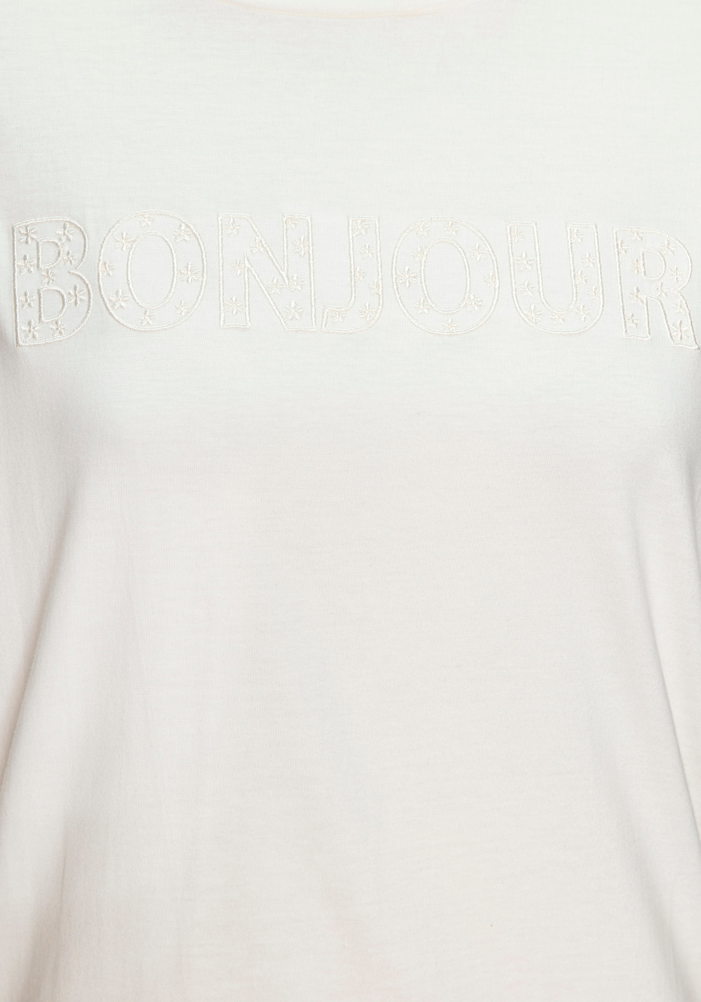 Vivance T-Shirt »mit Stickerei« aus angenehmer Bio-Baumwolle