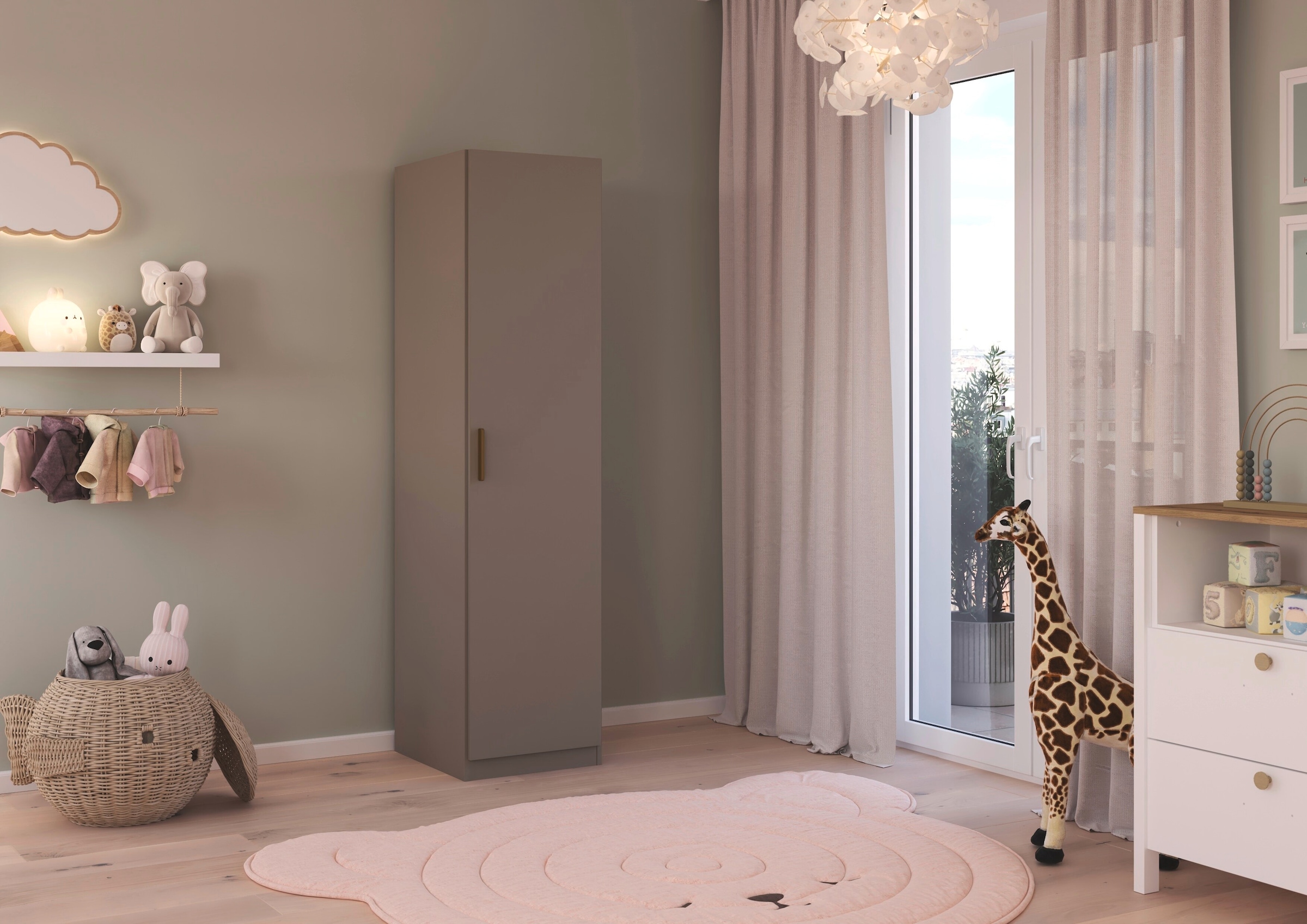 OTTO home Kaminumbauschrank »Schrank Möbel Schlafzimmer Garderobe Kinderzimmer WELTNEUHEIT ZELLARA« PATENTIERTES SCHNELLMONTAGESYSTEM Griff Goldfarben MADE IN GERMANY