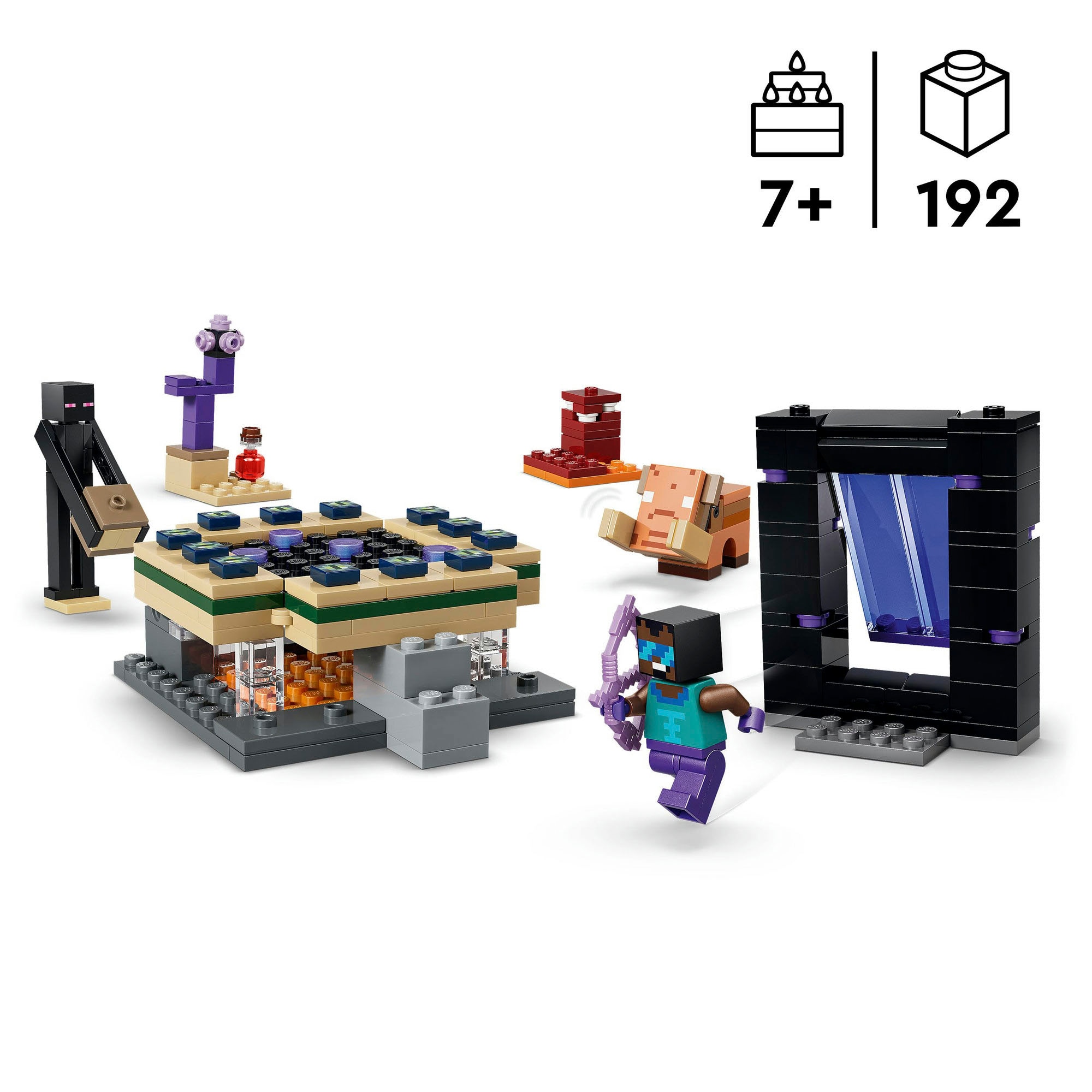 LEGO® Konstruktionsspielsteine »Reise durch Nether und Endportal (21584), LEGO Minecraft« Made in Europe