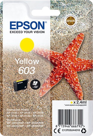 Epson Tintenpatrone »603 yellow«, (1 St.), original Druckerpatrone 603 gelb