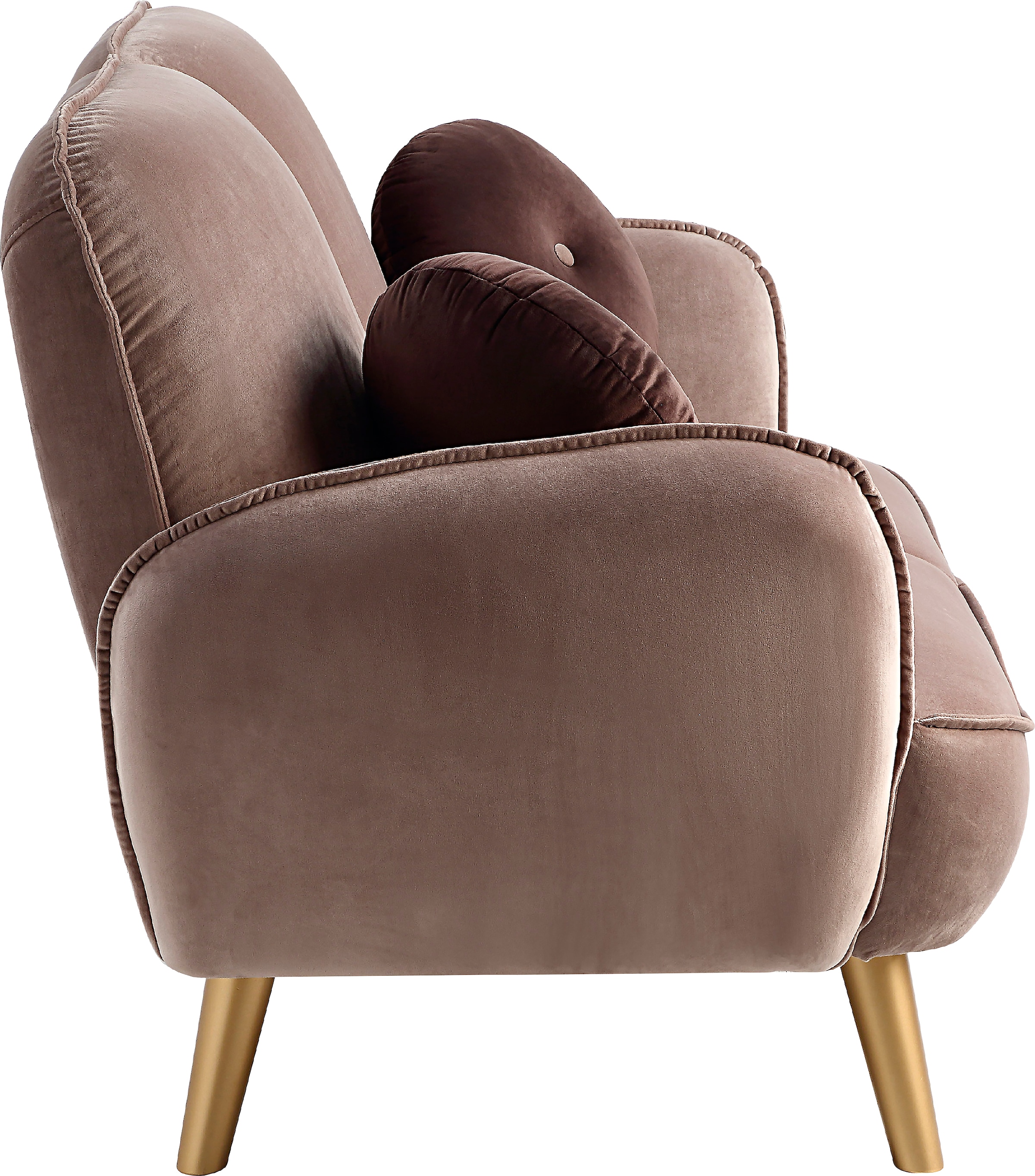 ATLANTIC home collection 2-Sitzer »Ben«, mit Welleunterfederung,inkl. 2 Dekokissen, goldenen Massivholzfüßen