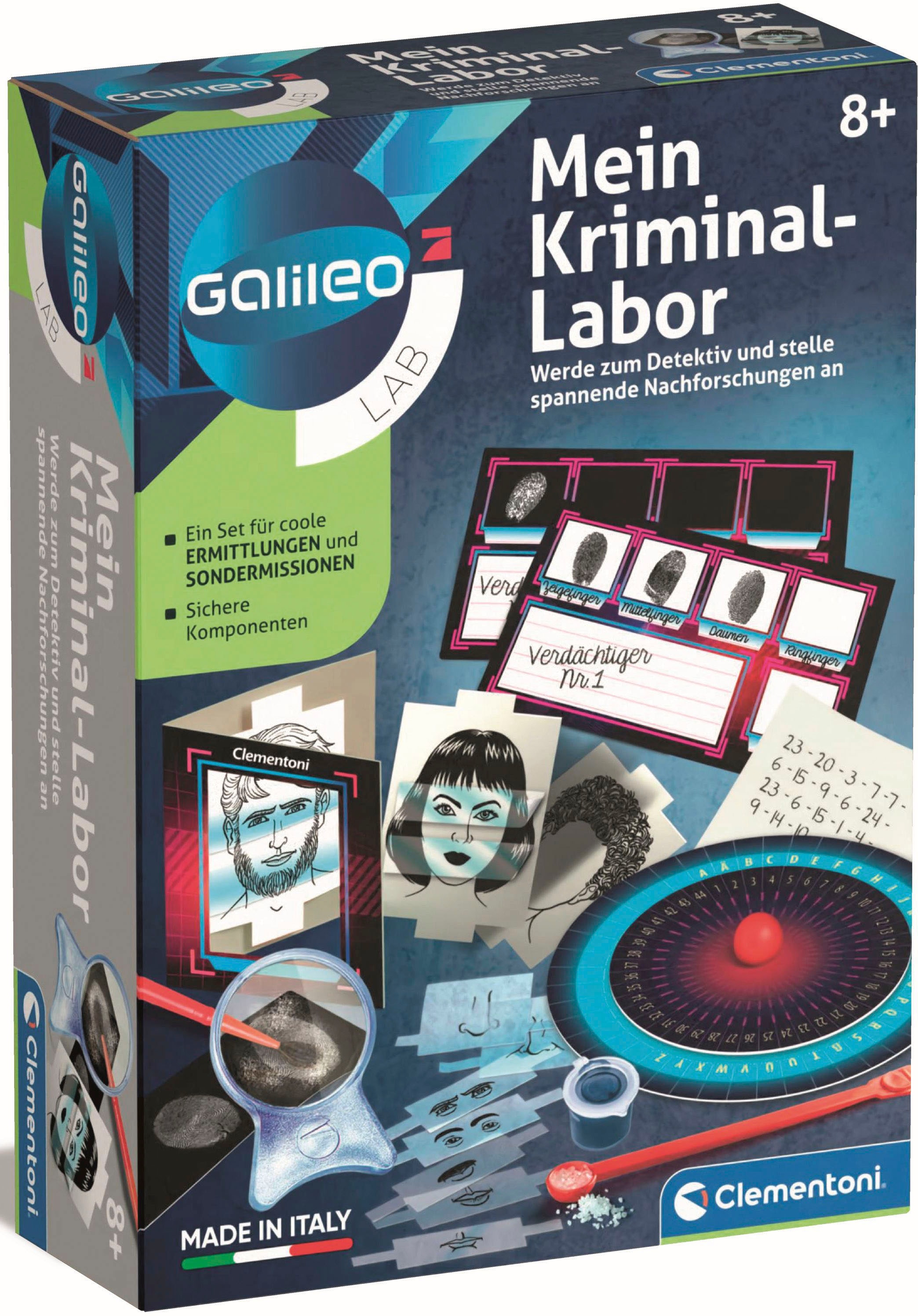 Clementoni® Experimentierkasten »Galileo, Mein Kriminal-Labor«, Made in Europe