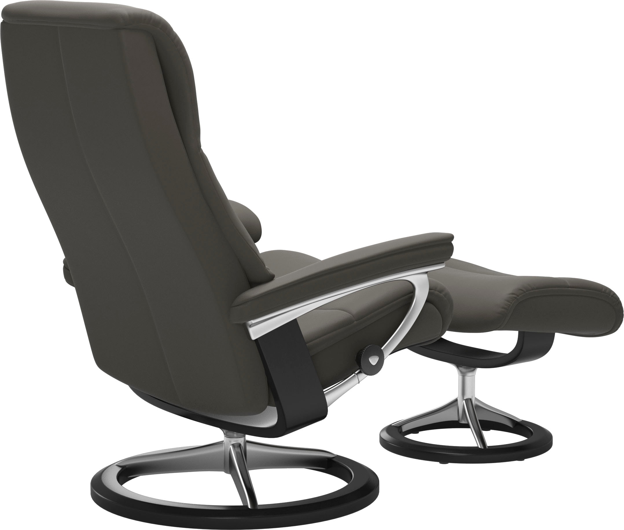 Stressless® Relaxsessel »View«, (Set, Relaxsessel mit Hocker), mit Signature Base, Größe M,Gestell Schwarz