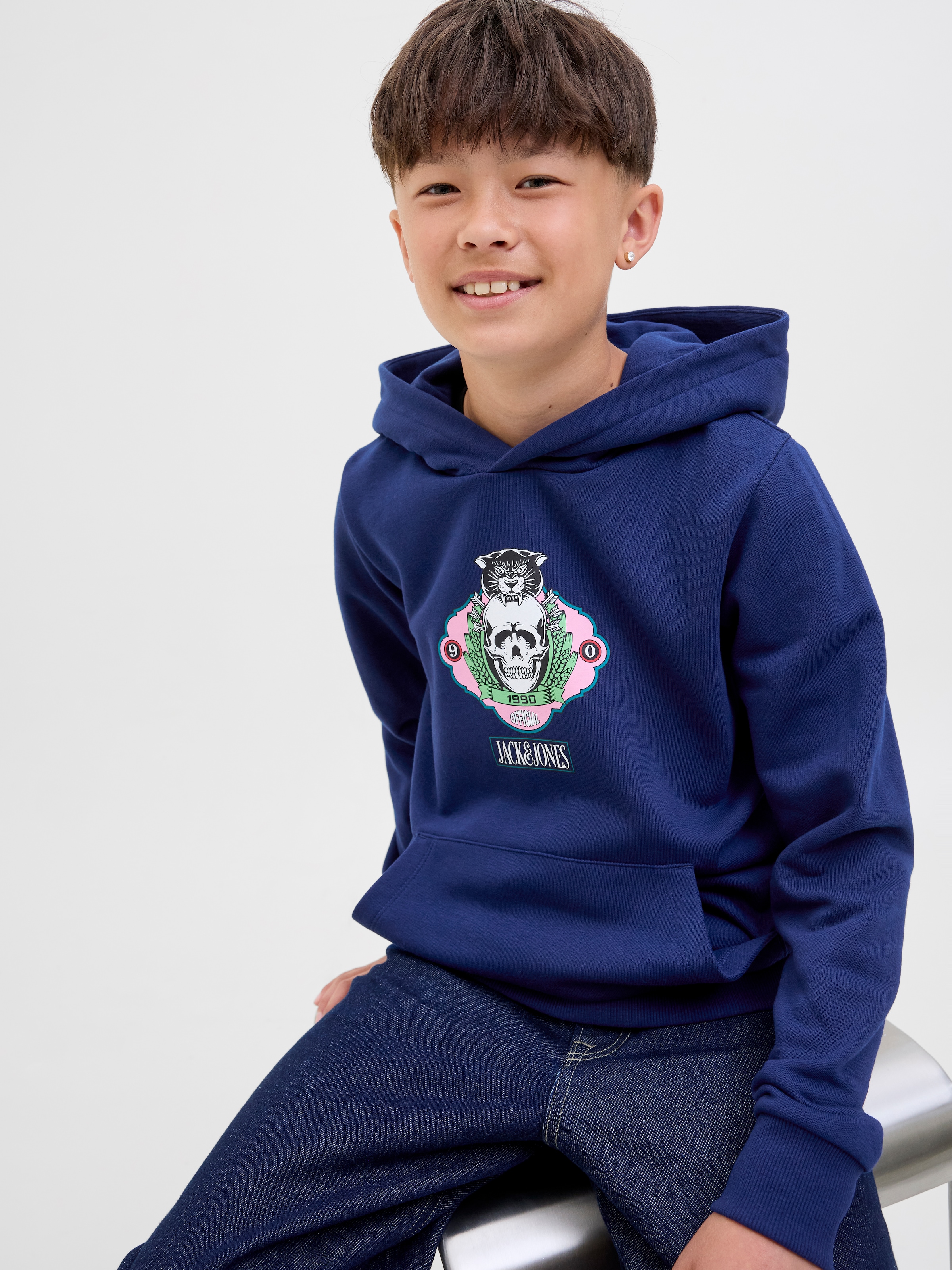 Jack & Jones Junior Kapuzensweatshirt »JORSKULL NATURE SWEAT HOOD SN JNR«
