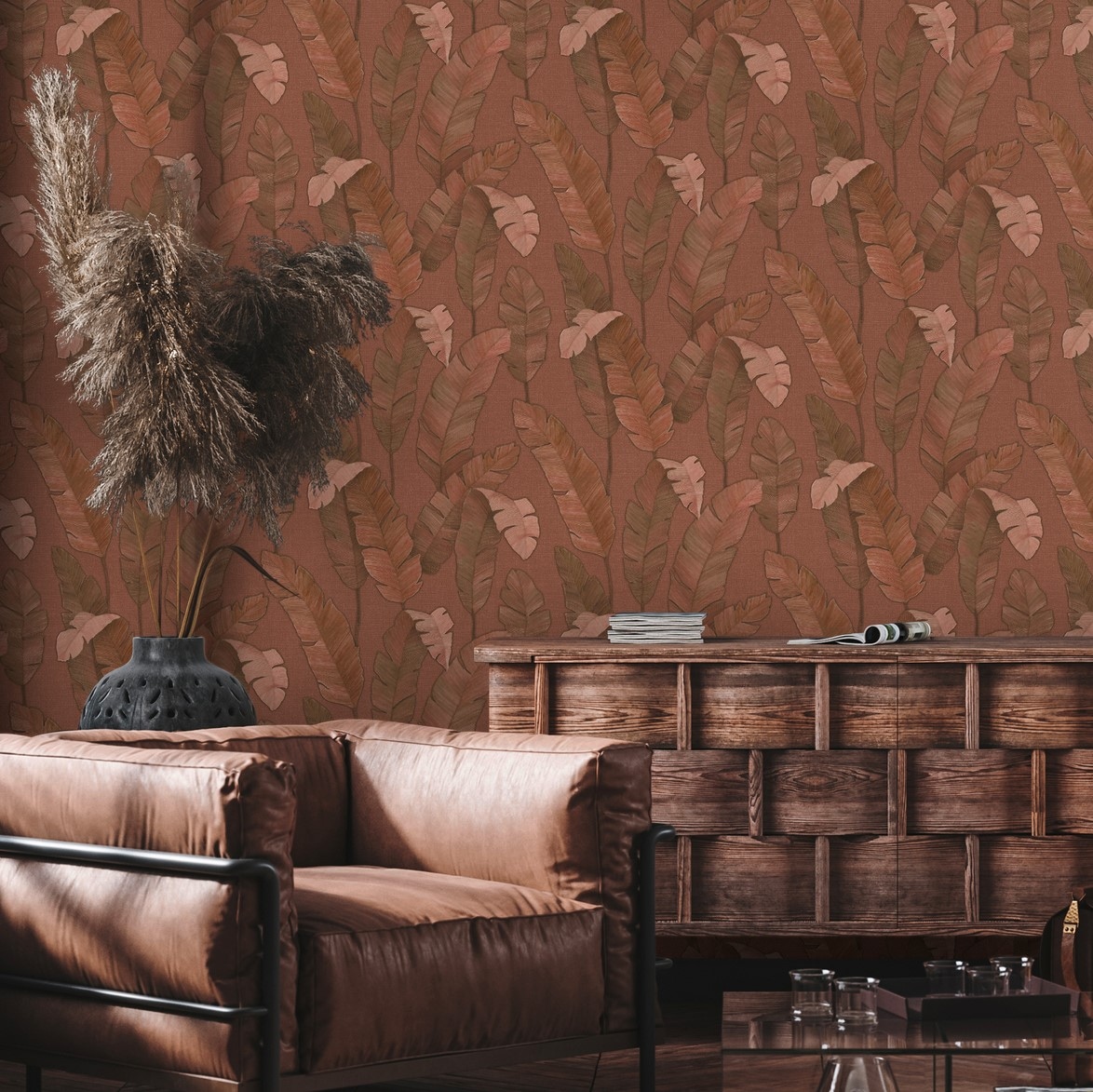 living walls Vliestapete »Metropolitan Stories. Travel Styles. Blättertapete« gemustert | matt | neutral glatt Tapete Floral Modern Chic 3D-Effekt Strukturiert Elegant Tapeten Flur