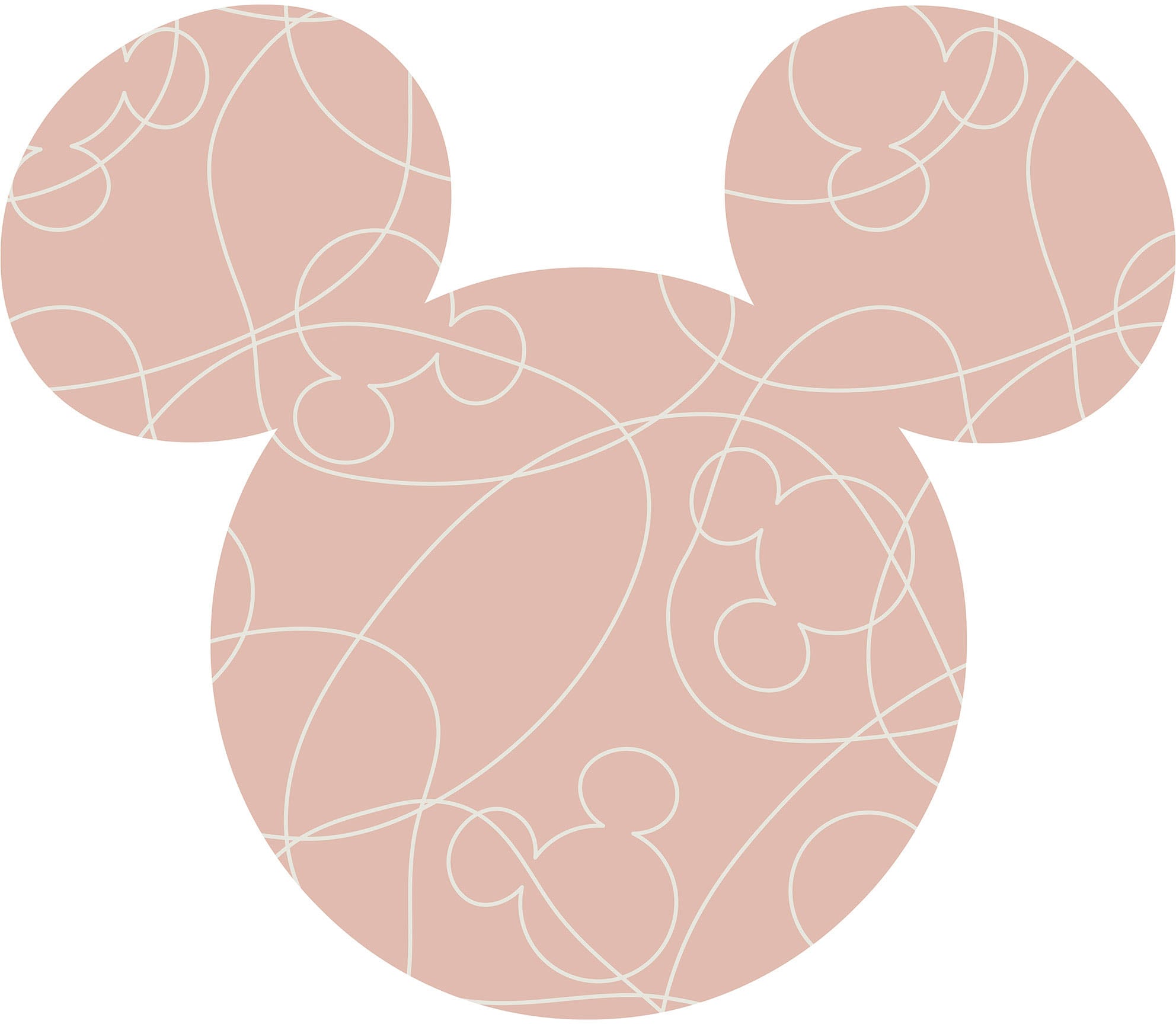Komar Wandtattoo »Mickey Head Knotted«, (1 St.), 125x125 cm (Breite x Höhe), rund und selbstklebend