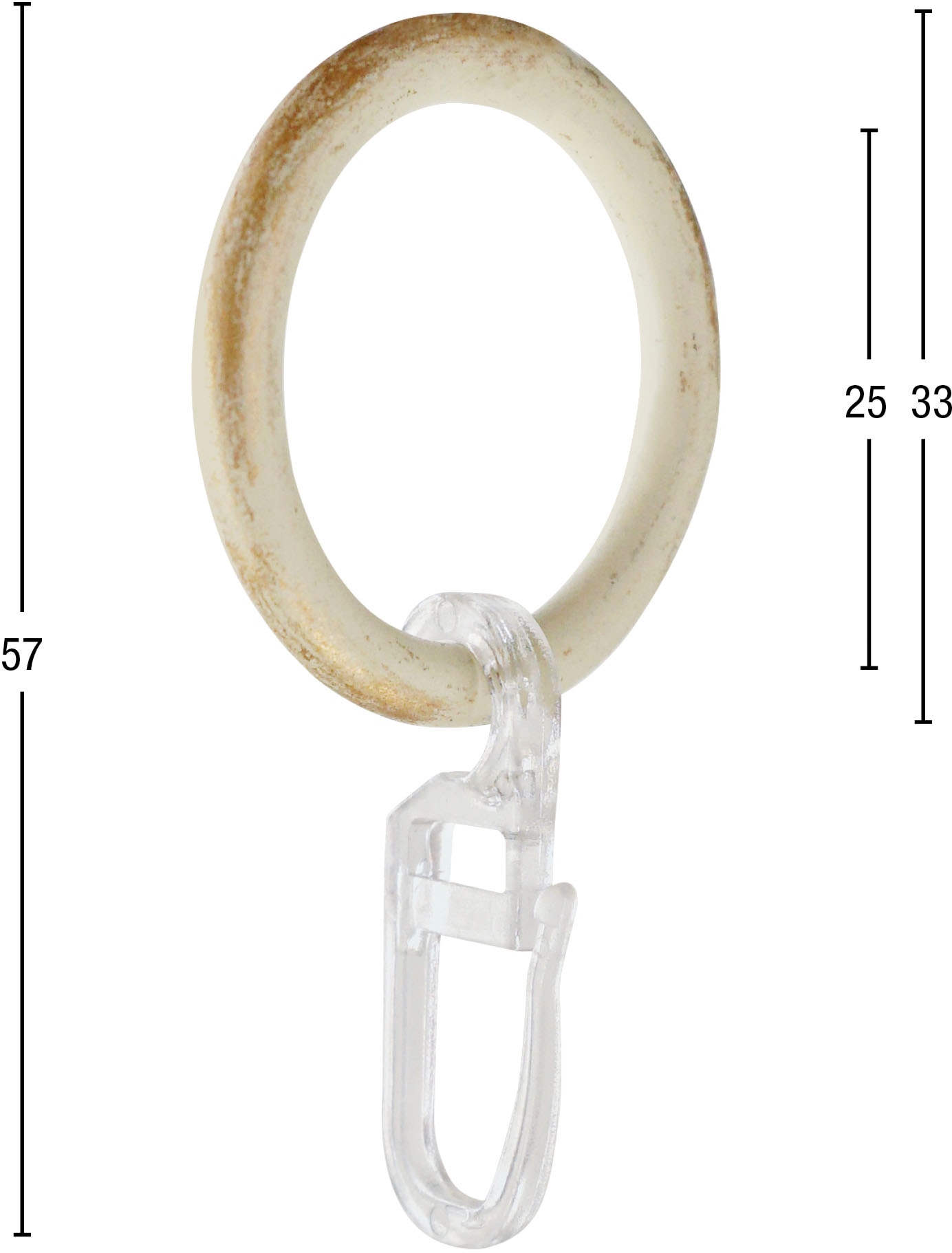 GARESA Gardinenring »Ring mit Haken«, (20 St.), für Durchmesser bis 16 mm, einfache Montage