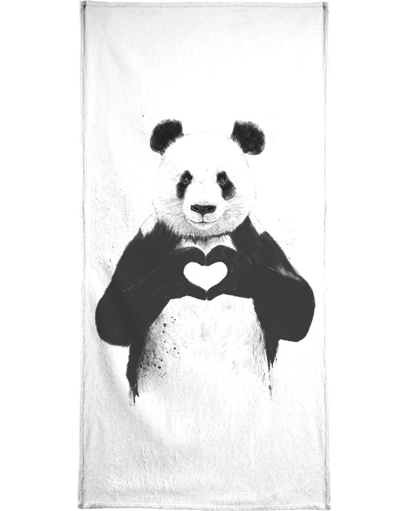 Juniqe Handtuch »All You Need Is Love«, (1 St.), Weiche Frottee-Veloursqualität