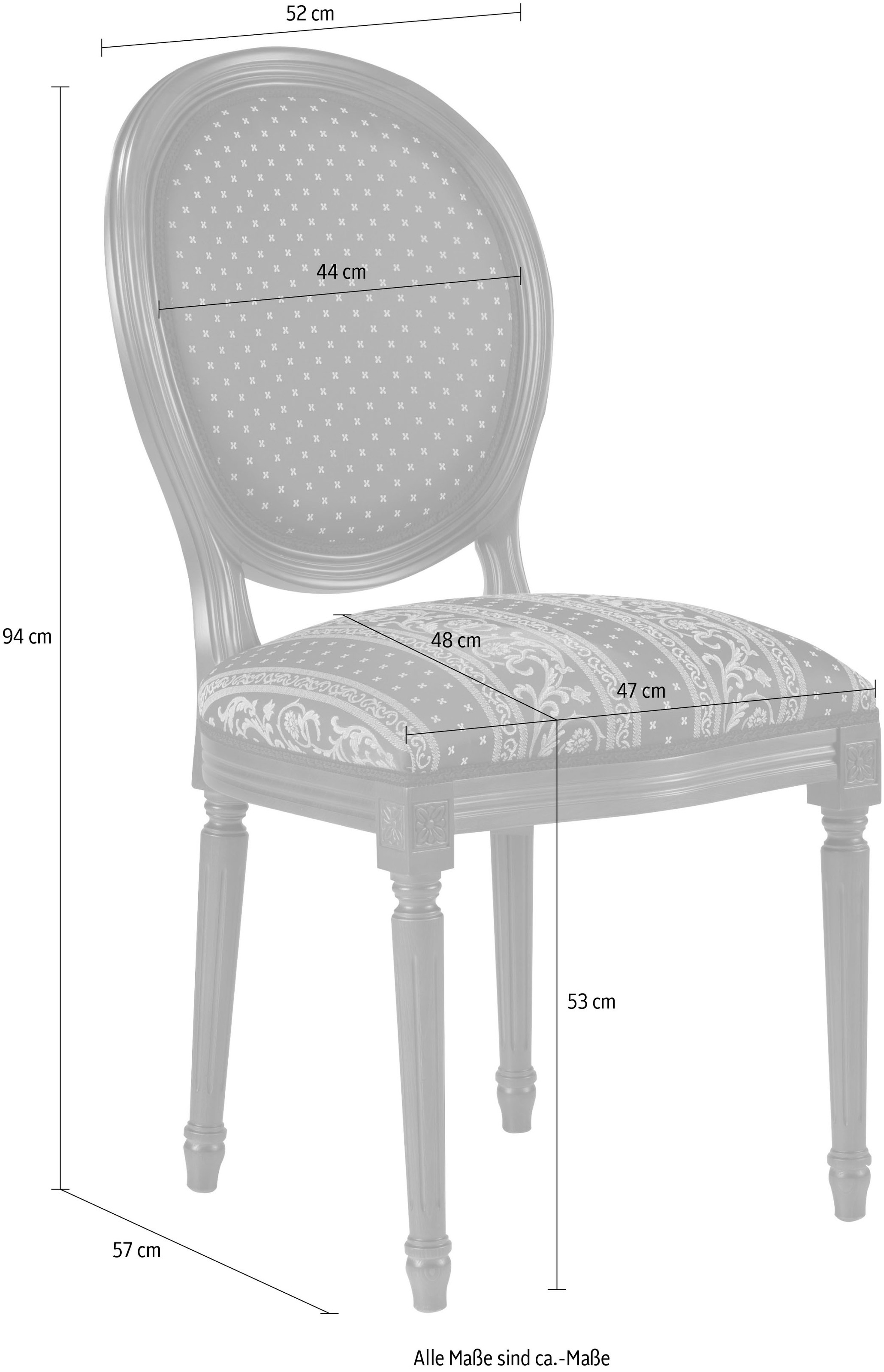 Home affaire Stuhl »Stühle Anna«, 1 St., Baumwolle-Polyester, Breite 52 cm