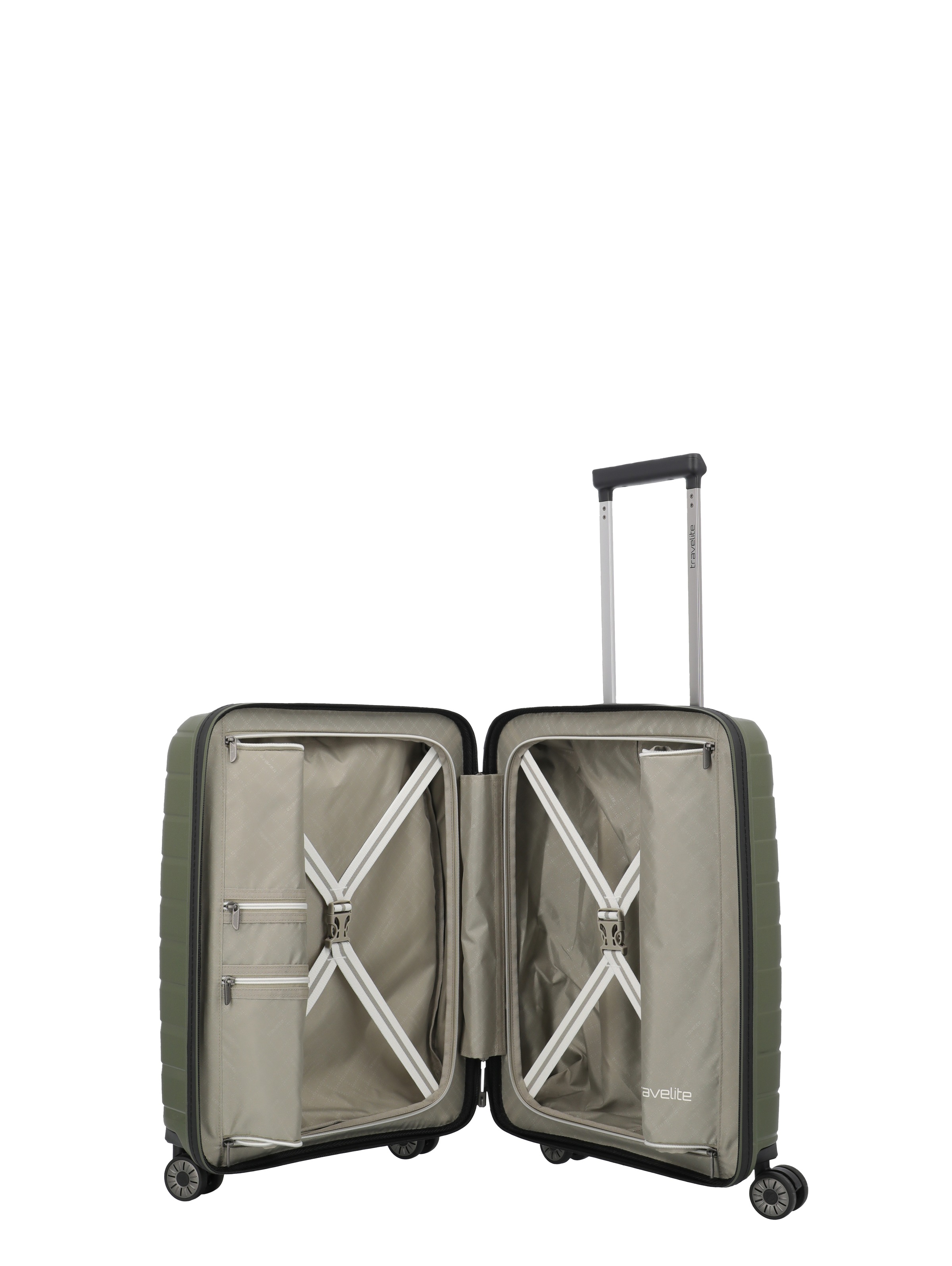 travelite Trolley »AIR BASE Reisekoffer Hartschale« 43 l 4 Rollen kratzresistenter Oberfläche und cleverer Innenaufteilung