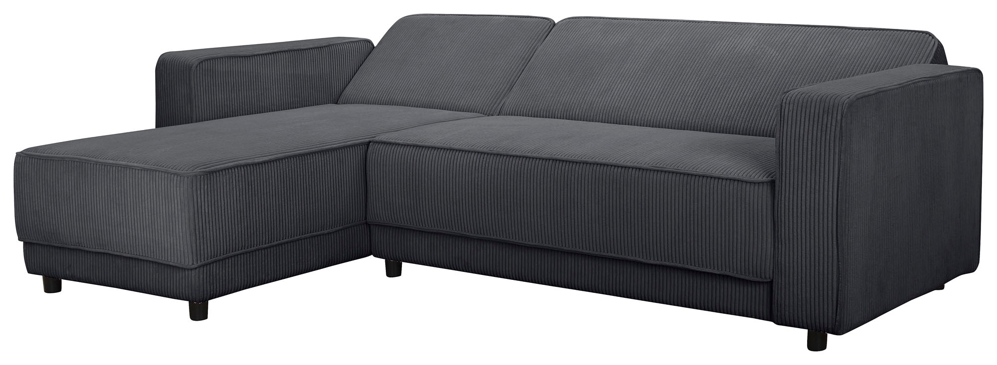 Dorel Home Ecksofa »Allie Schlafsofa 230 cm mit Relaxfunktion in der Rückenlehne«, Schlaffunktion (108/194,5cm), trendiger Cord o. pflegeleichter Velours