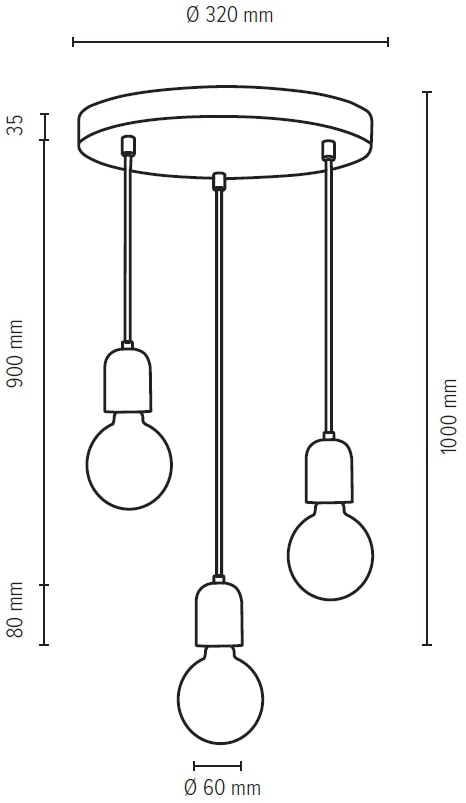 SPOT Light Pendelleuchte »AMORY«, 3 flammig, Leuchtmittel E27 | ohne Leuchtmittel, Hängeleuchte, Echtes Beton - handgefertigt, Textilkabel, Naturprodukt
