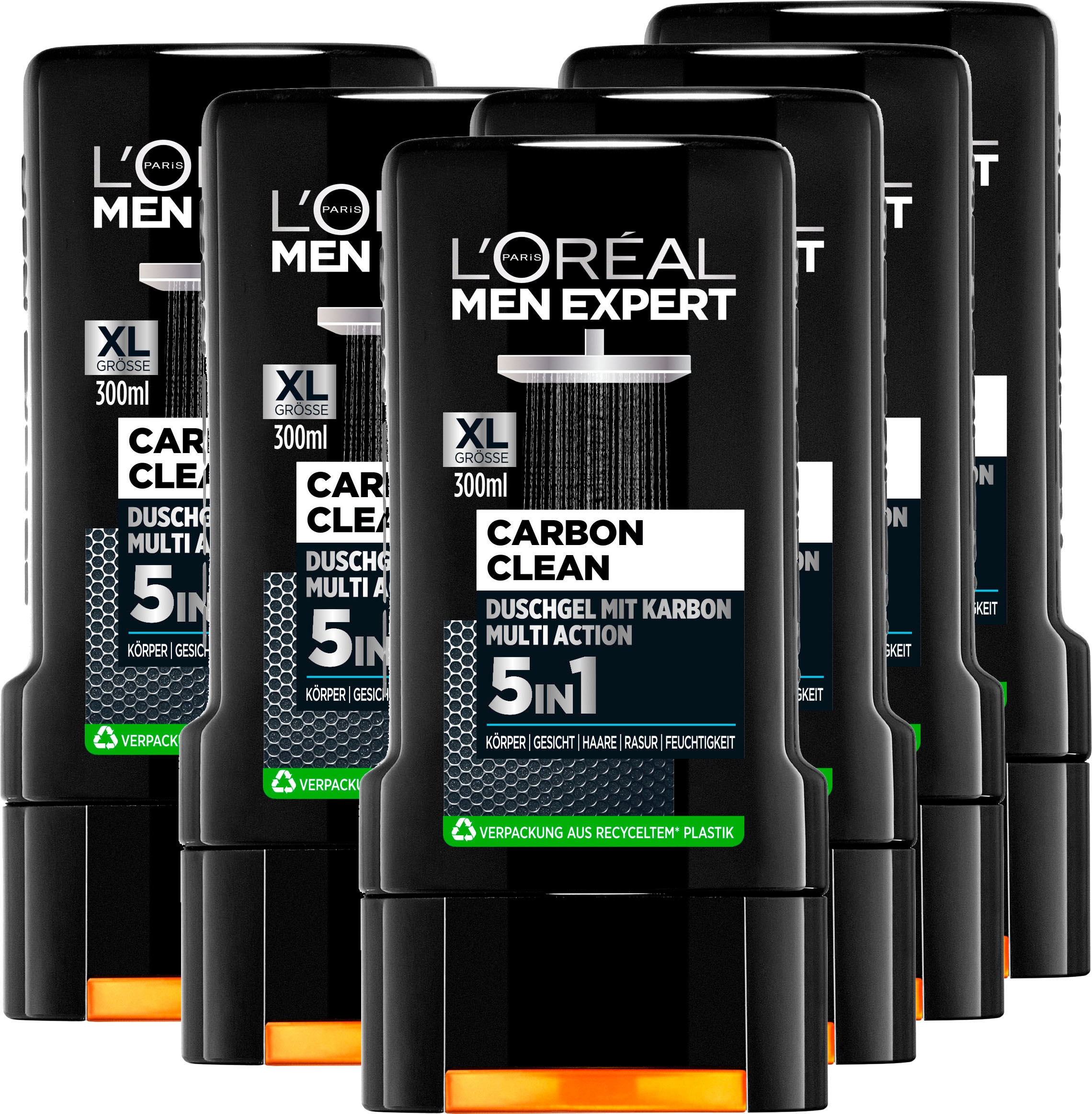 L'ORÉAL PARIS MEN EXPERT Duschgel »Pure Carbon XL«, (Packung, 6 tlg.)