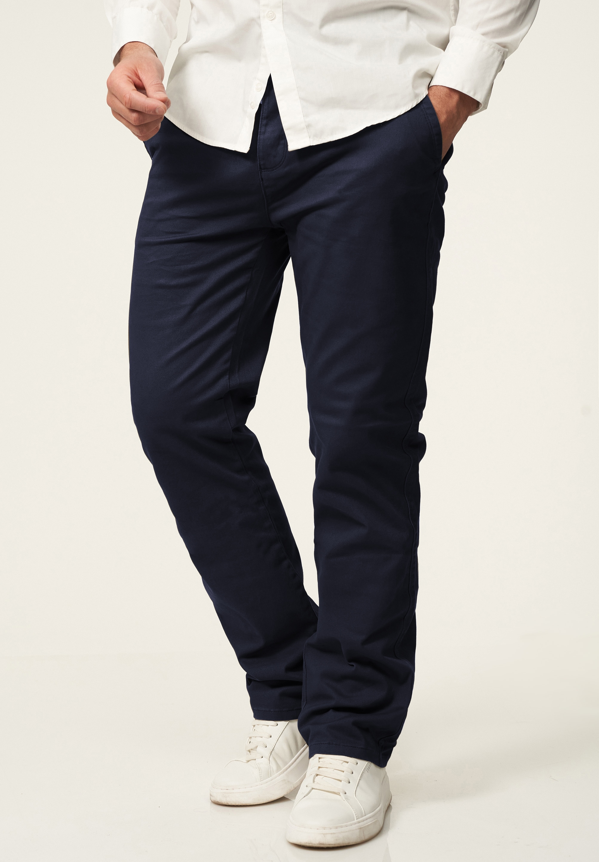 Daily Cotton Chinohose »Daily Cotton Chinohose DCDAVIE«  Herren Chino Hose Elastische Jeans Stoffhose Straight-Fit Casual