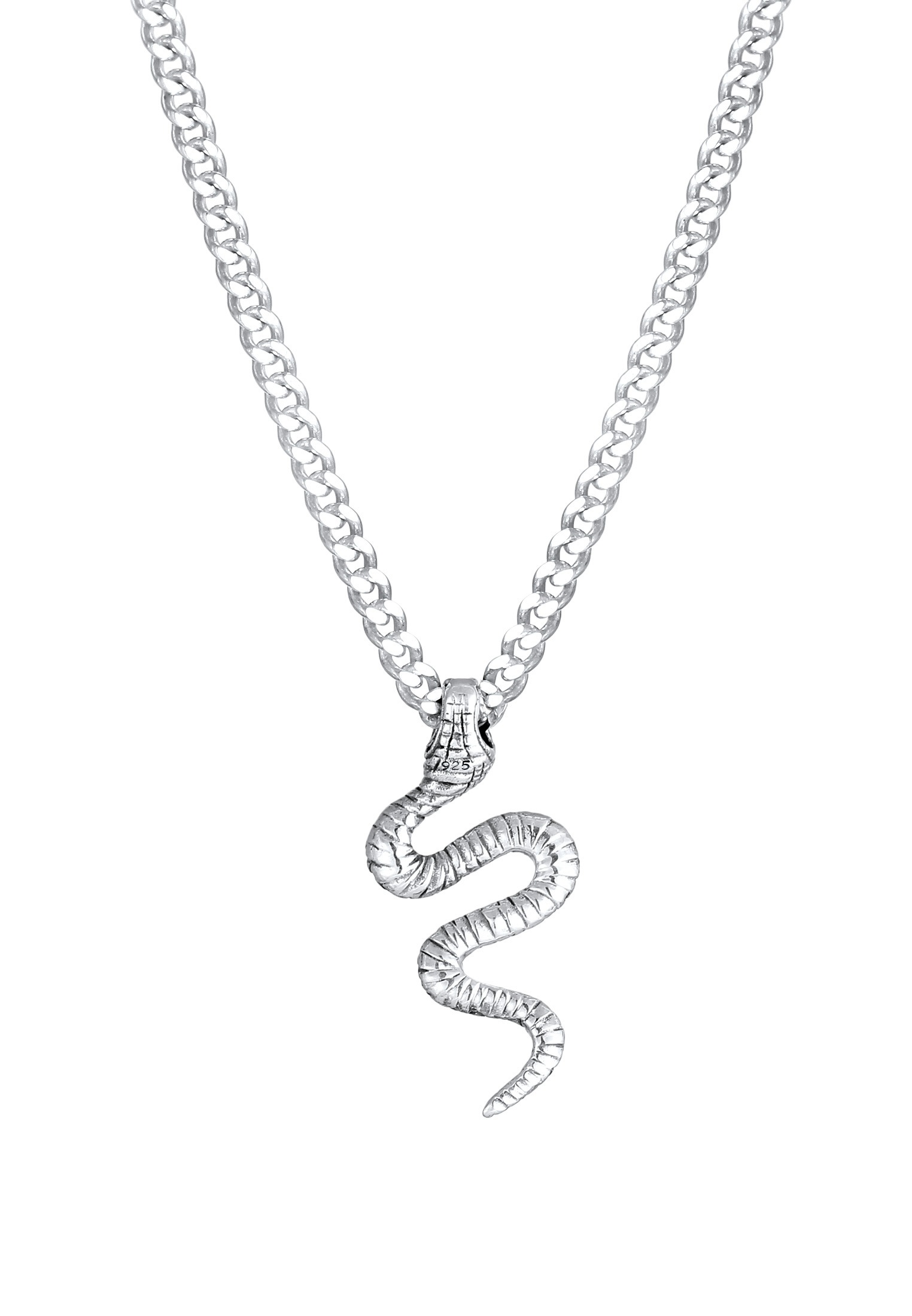 Kuzzoi Kette mit Anhänger »Halskette Herren Panzerkette Schange Snake 925 Silber«