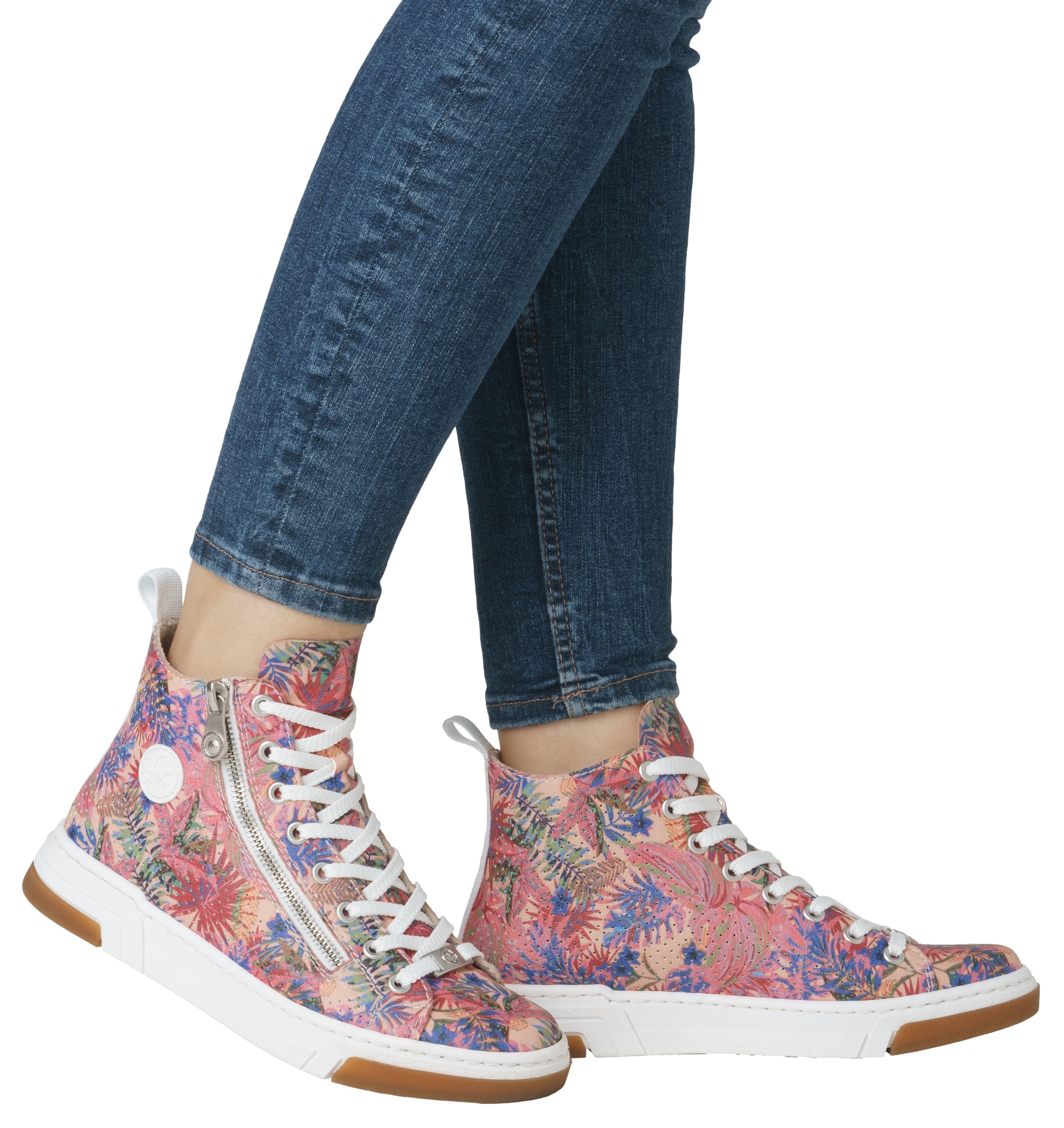 Rieker Sneaker, High Top-Sneaker, Freizeitschuh, Schnürschuh mit Plateausohle