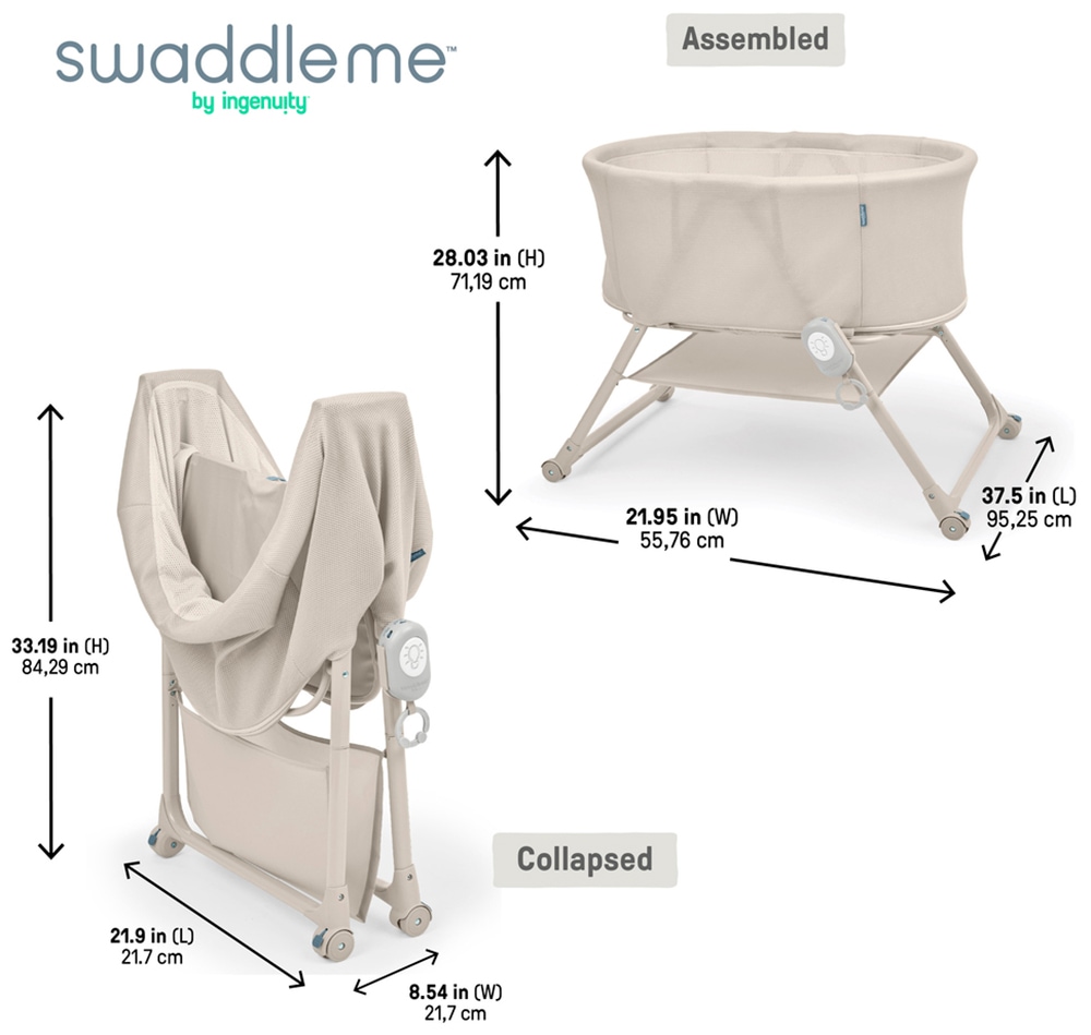 ingenuity Baby-Reisebett »Snooze & Stow™ Easy-Folding Bassinet, beige« faltbar