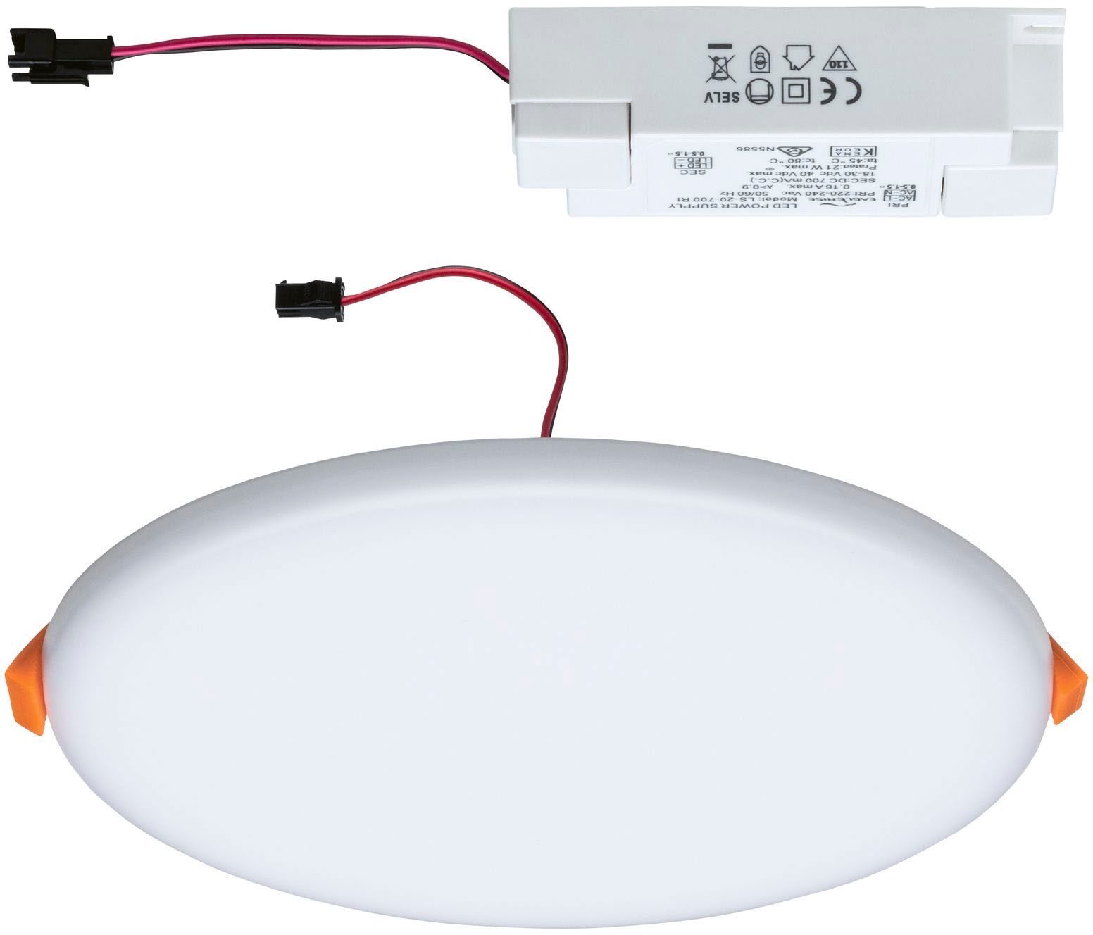 Paulmann LED Einbauleuchte »LED Einbaupanel Veluna VariFit IP44 rund 185mm 17W 3.000K Satin«, 1 flammig, LED Einbaupanel Veluna VariFit IP44 rund 185mm 17W 3.000K Satin