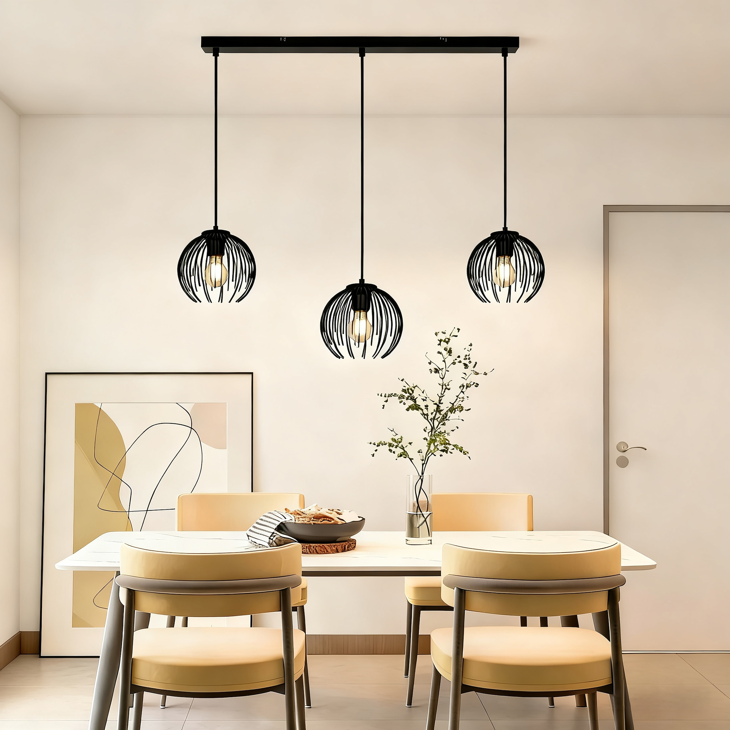 OTTO home Pendelleuchte »Tonnia - Hängelampe, höhenverstellbar, Pendellampe, Metall« E27 1 Stk. Lichteffekt durch Gitter-Optik, liefert eingeschaltet Schattenoptiken