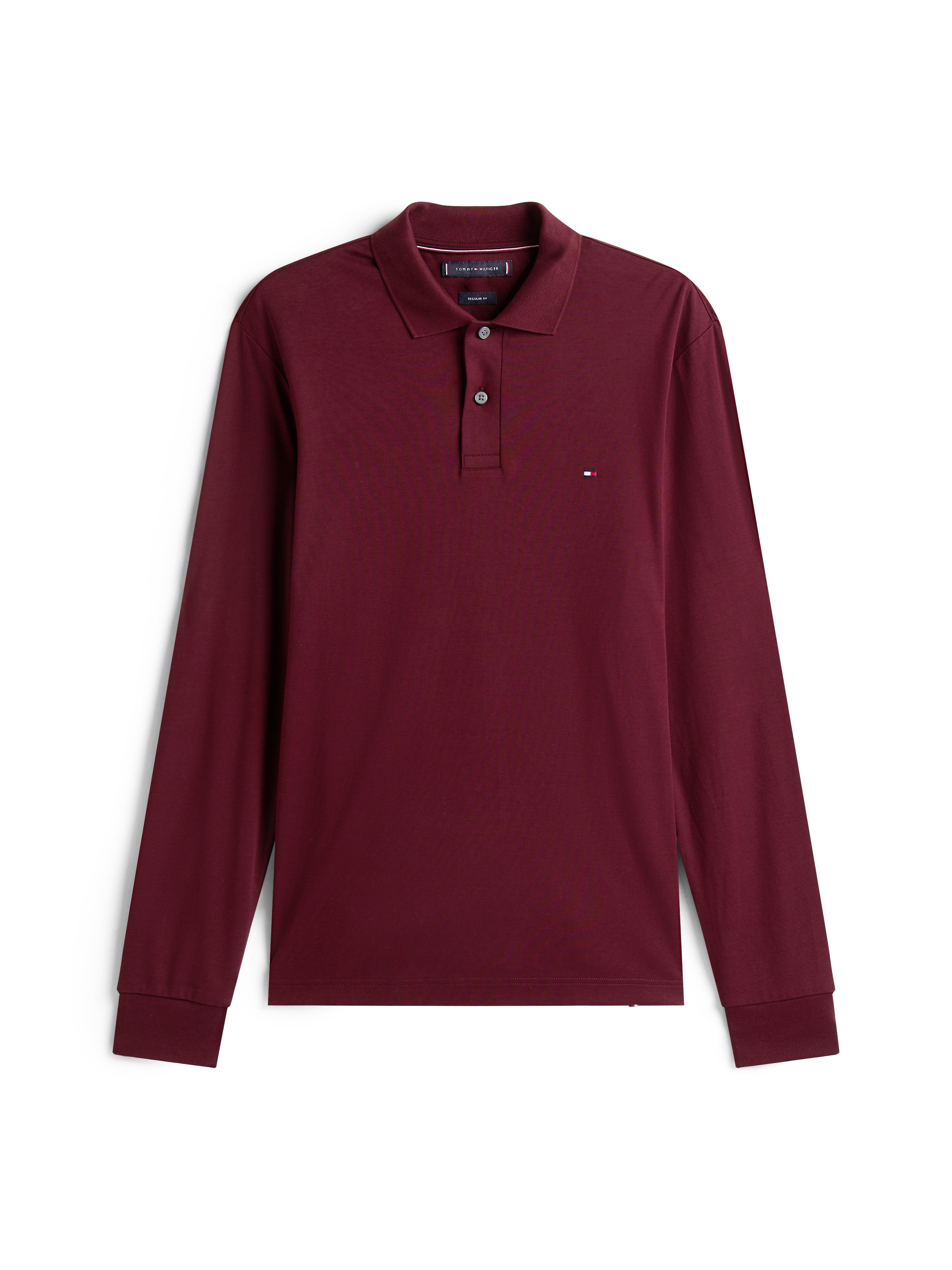 Tommy Hilfiger Langarm-Poloshirt »L/S LIQUID COTTON REG POLO mit Jersey und Markenlabel«, unifarben, casual, regular fit, Baumwolle, Polokragen
