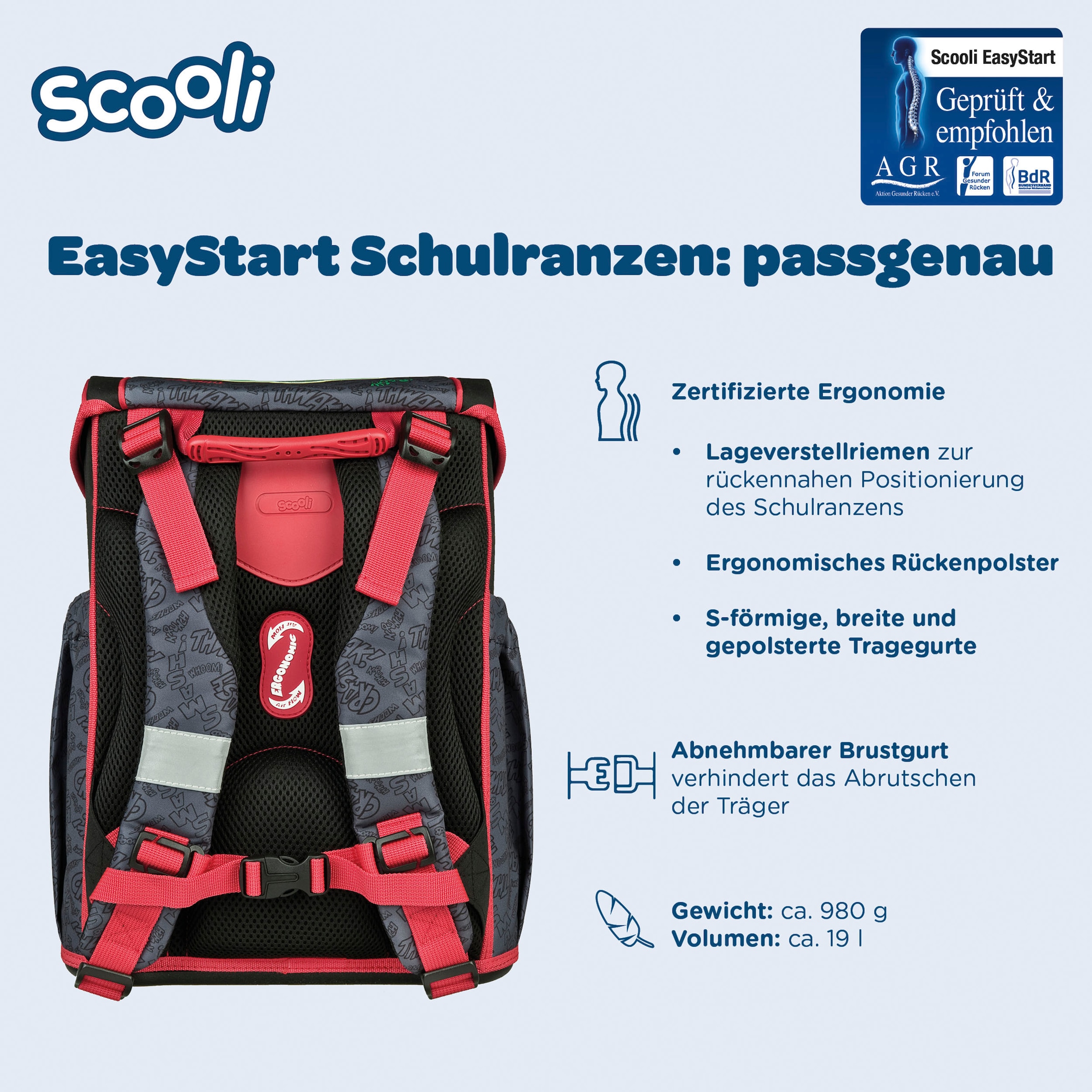 Scooli Schulranzen »Easy Start« Reflektoren