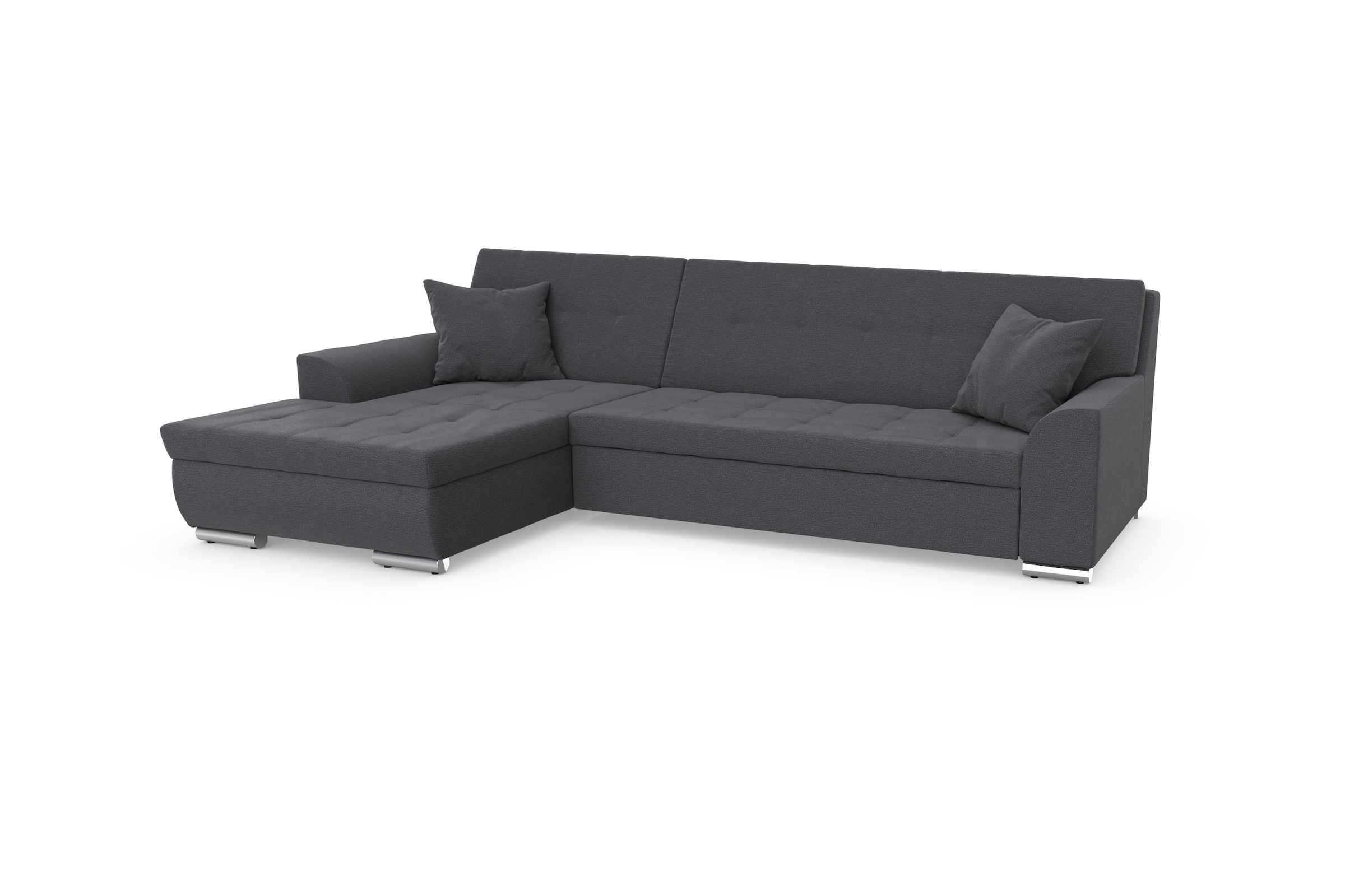 DOMO collection Ecksofa »Treviso viele Bezüge, auch in Cord, L-Form, B/T/H: 267/80/83 cm« wahlw. mit Bettfunktion, inkl. Zierkissen, Unser Dauertiefpreis