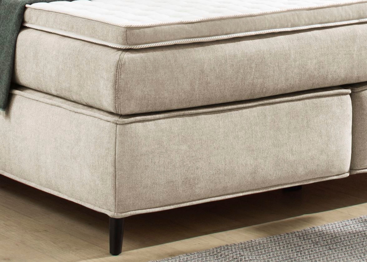 Jockenhöfer Gruppe Boxspringbett »CAPELLO, inkl. Taschenfederkernmatratze H3-H4 und 6cm Kaltschaumtopper« Bezug in verschiedenen Strukturstoffen, 160x200 oder 180x200 cm